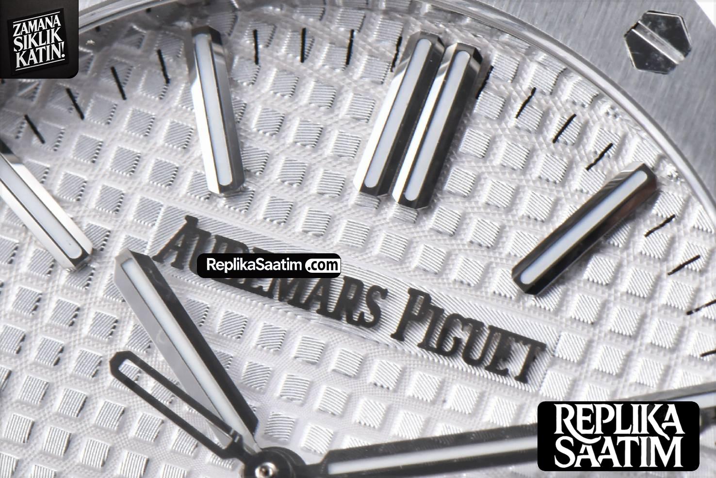 Royal Oak 15510 “50th Anniversary” APSF 41MM SS White Dial SS Bracelet SA4302 Super Clone -05