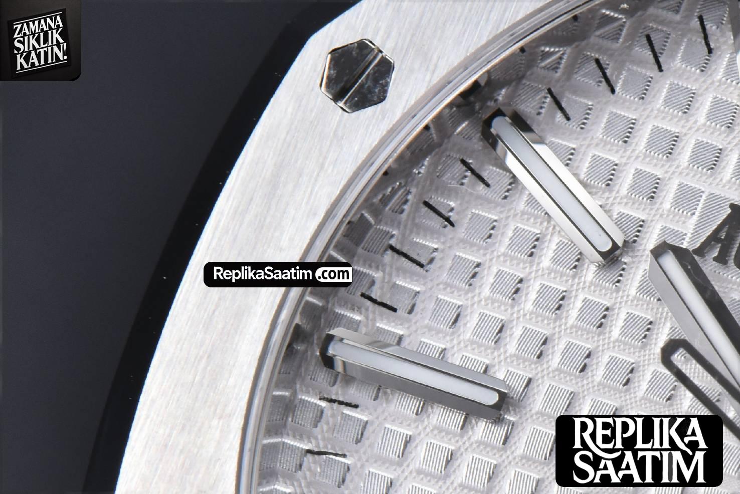 Royal Oak 15510 “50th Anniversary” APSF 41MM SS White Dial SS Bracelet SA4302 Super Clone -06