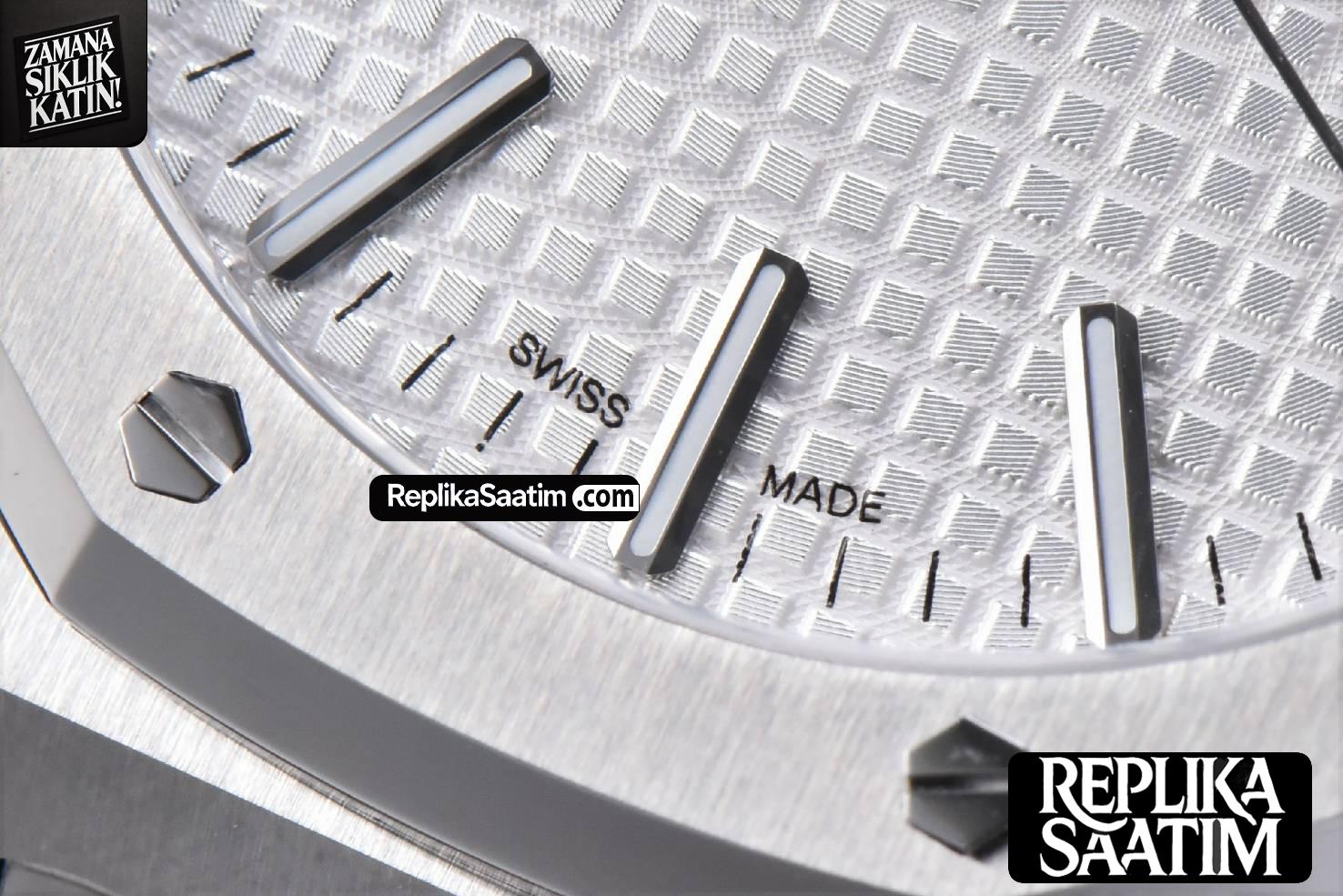Royal Oak 15510 “50th Anniversary” APSF 41MM SS White Dial SS Bracelet SA4302 Super Clone -07