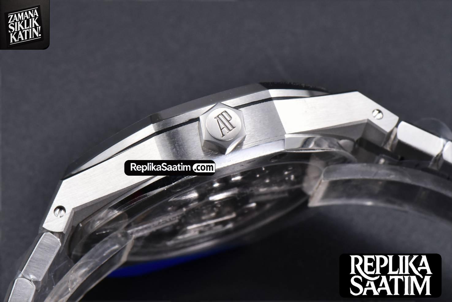 Royal Oak 15510 “50th Anniversary” APSF 41MM SS White Dial SS Bracelet SA4302 Super Clone -12