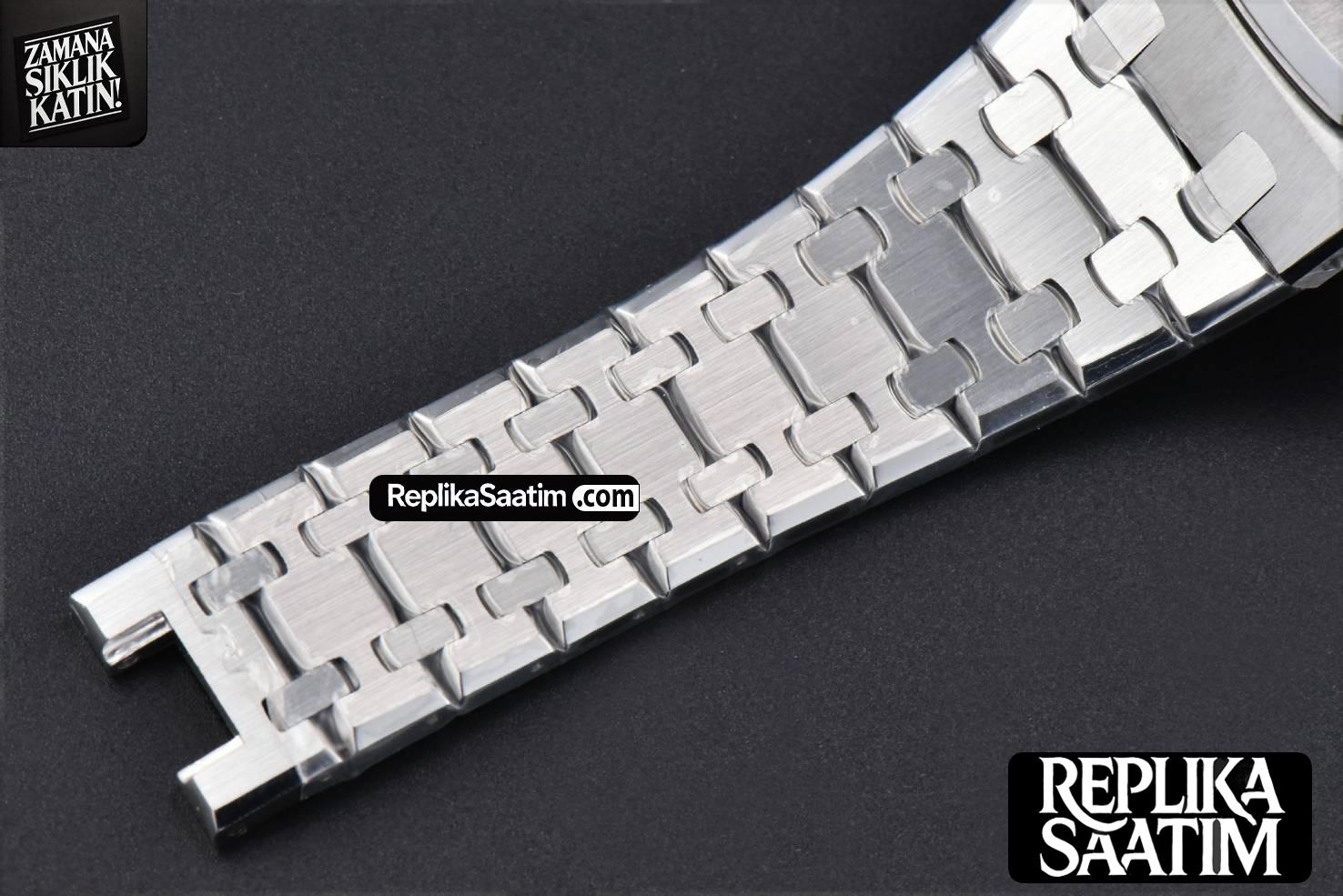 Royal Oak 37mm 15450 ZF Blue Textured Dial SS Bracelet SA3120 Super Clone -28