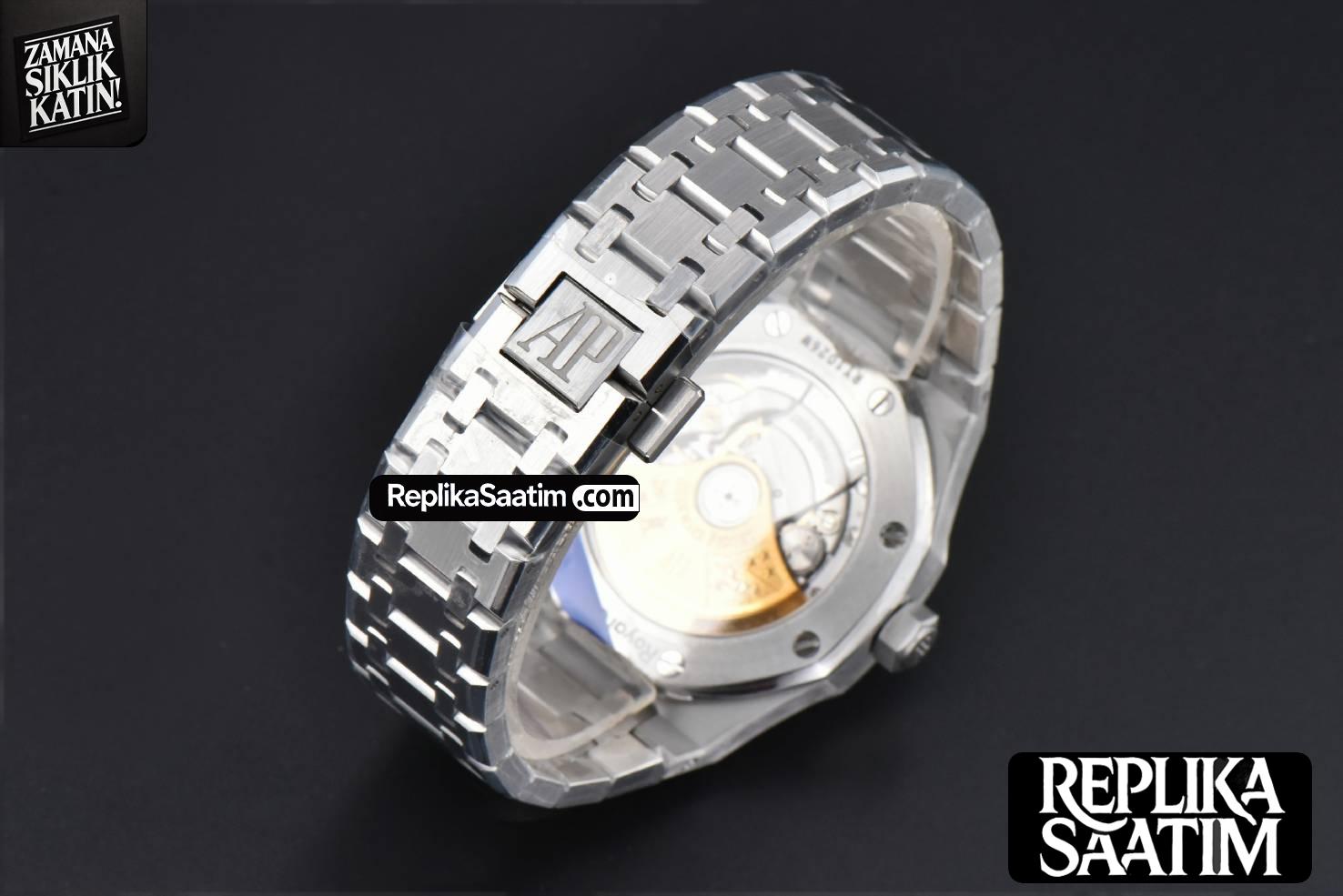 Royal Oak 37mm 15450 ZF Blue Textured Dial SS Bracelet SA3120 Super Clone -33