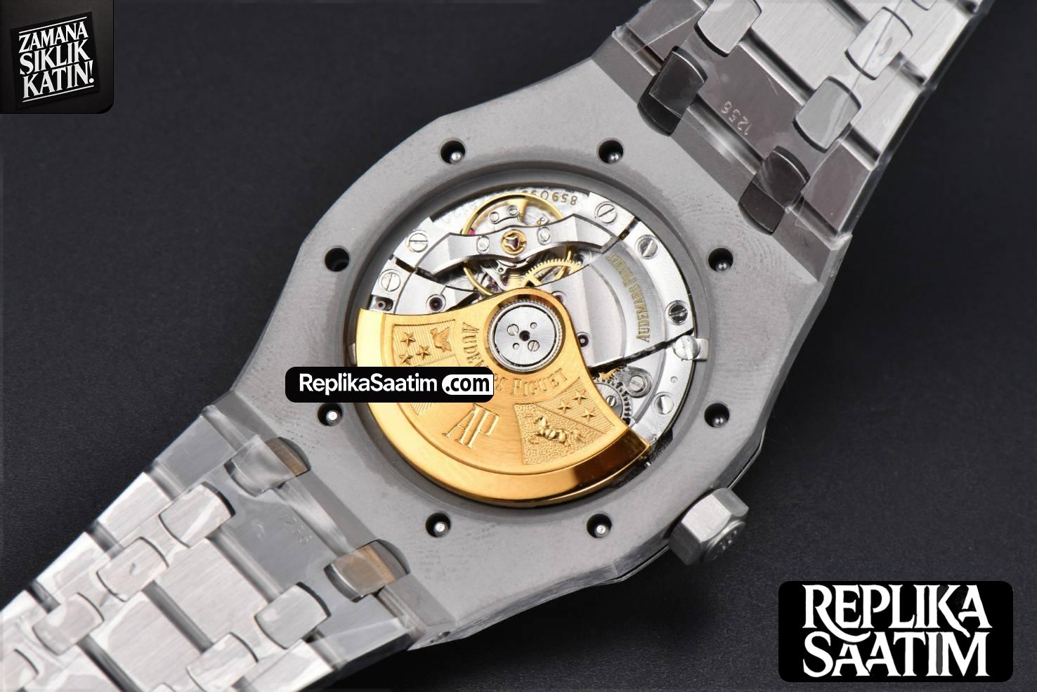 Royal Oak 37mm 15450 ZF Gray Textured Dial SS Bracelet SA3120 Super Clone -21