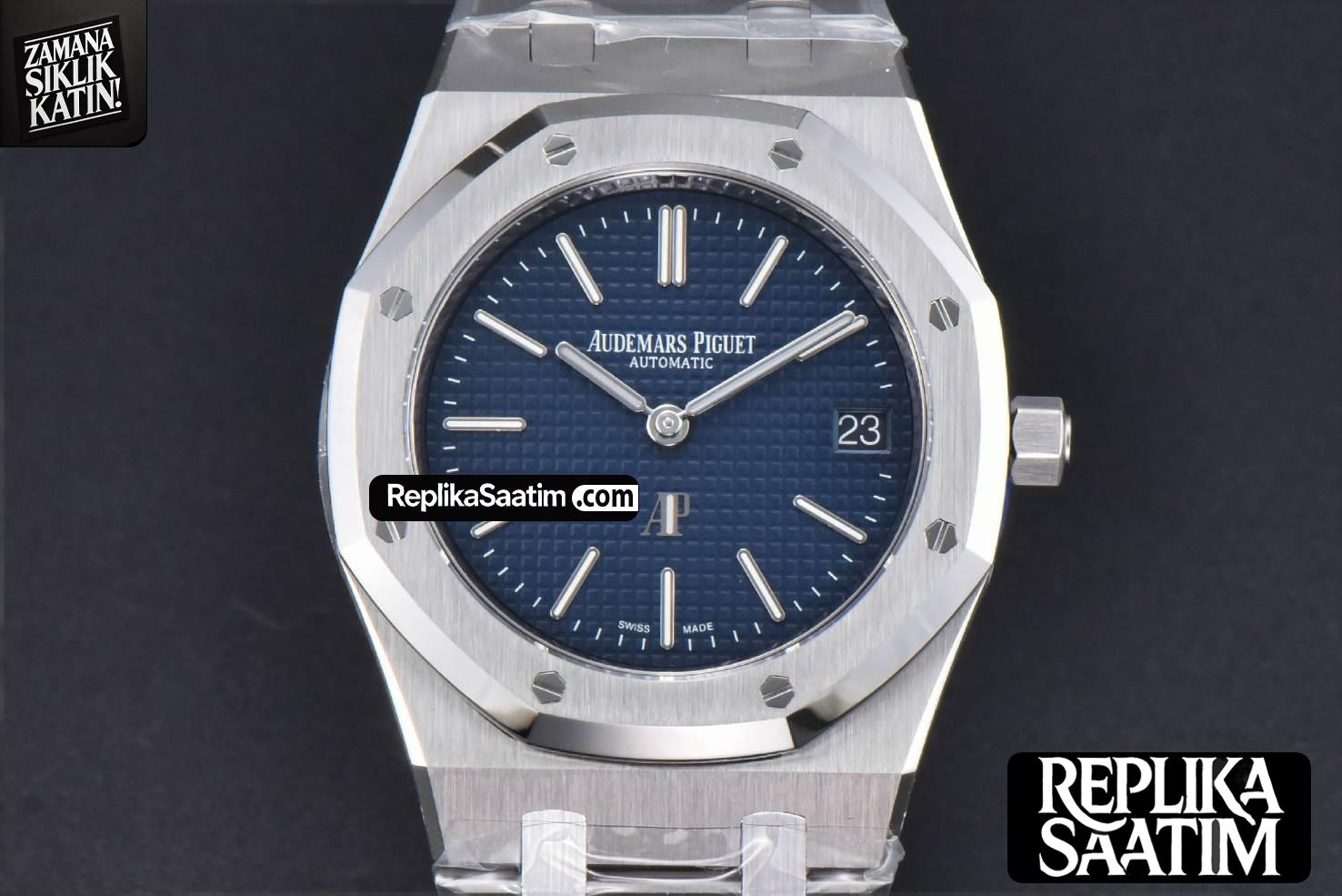 Royal Oak 39MM 16202 “50th Anniversary” ZF Blue Textured Dial SS Bracelet A7121 -01