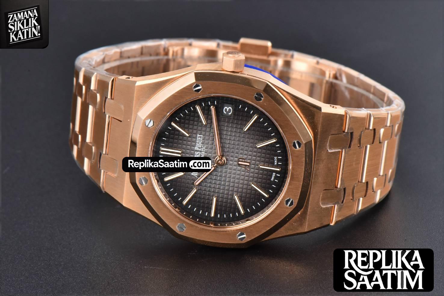 Royal Oak 39MM RG 16202 “50th Anniversary” ZF Gray Textured Dial RG Bracelet A7121 -13
