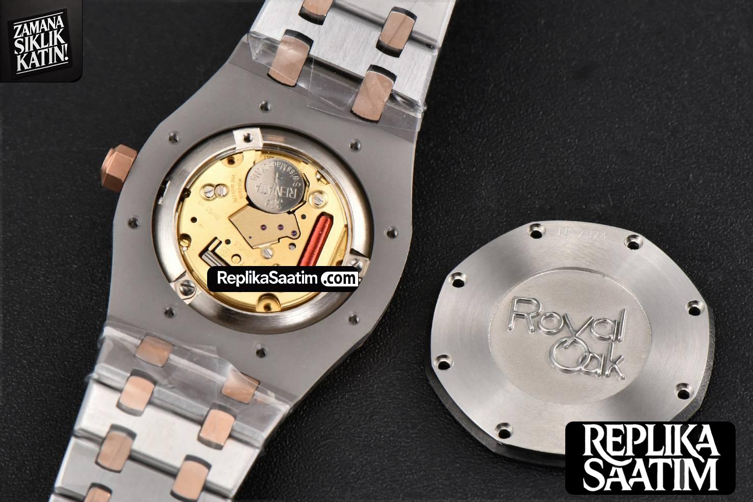 Royal Oak Ladies 33mm RG/SS 8F White Dial RG/SS Bracelet Swiss Quartz -18
