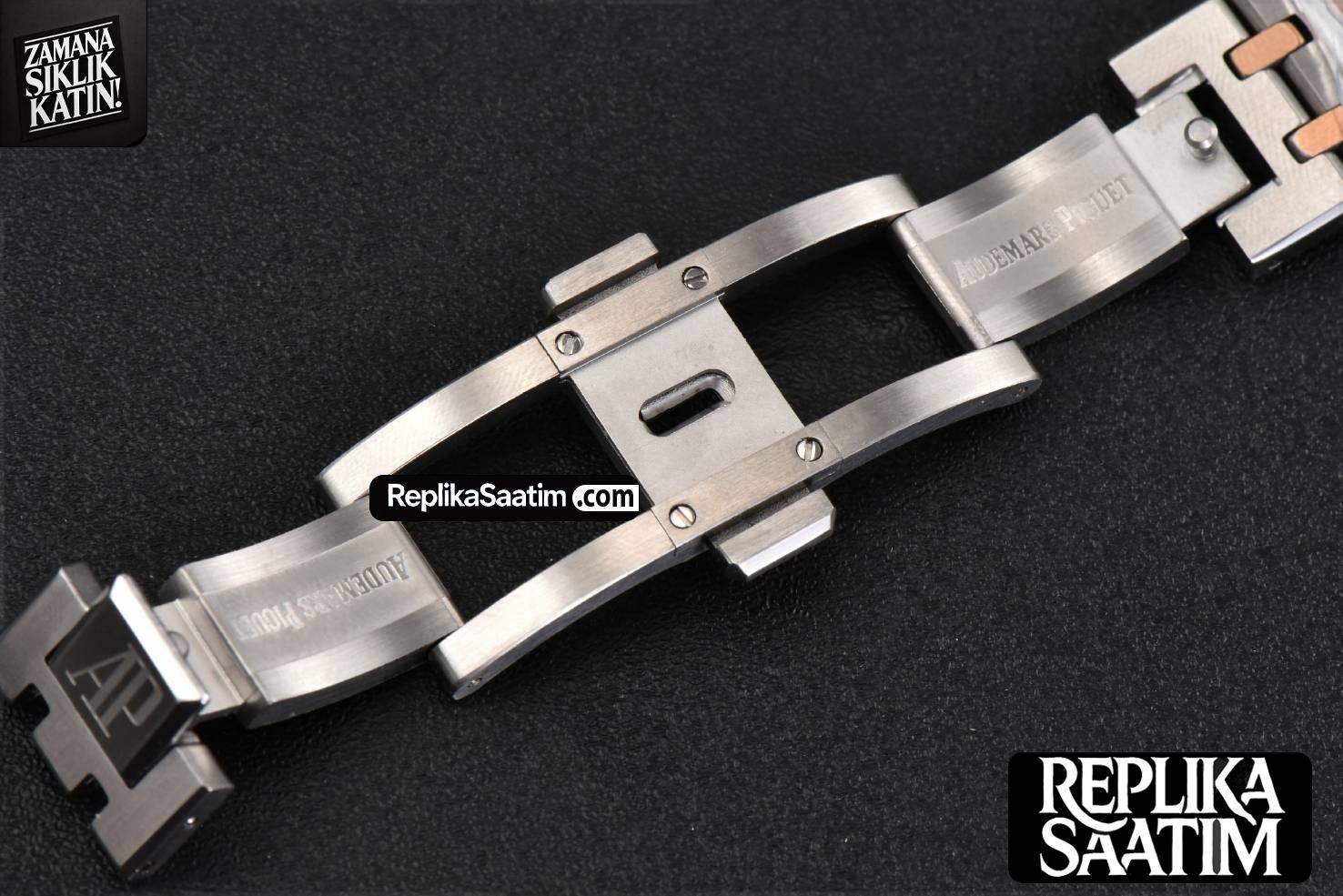 Royal Oak Ladies 33mm RG/SS 8F White Dial RG/SS Bracelet Swiss Quartz -26