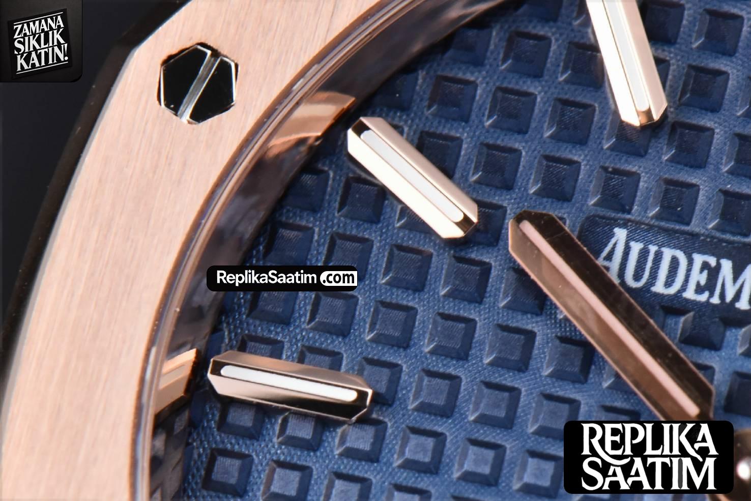 Royal Oak Ladies 67650OR 33mm ZF RG Blue Dial RG Bracelet Quartz -06