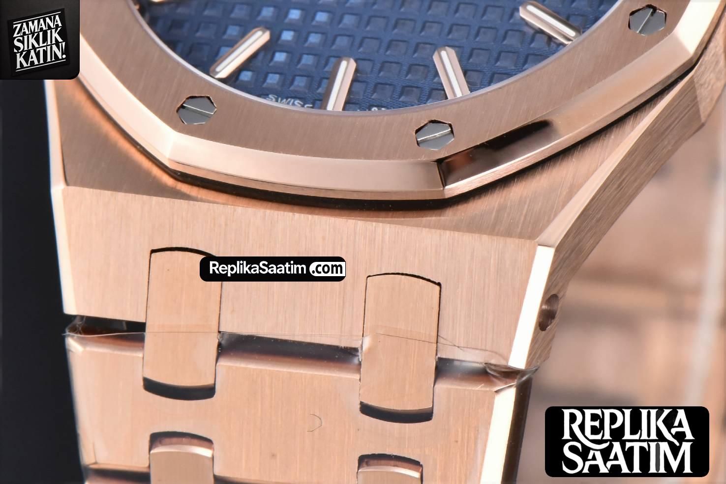 Royal Oak Ladies 67650OR 33mm ZF RG Blue Dial RG Bracelet Quartz -09