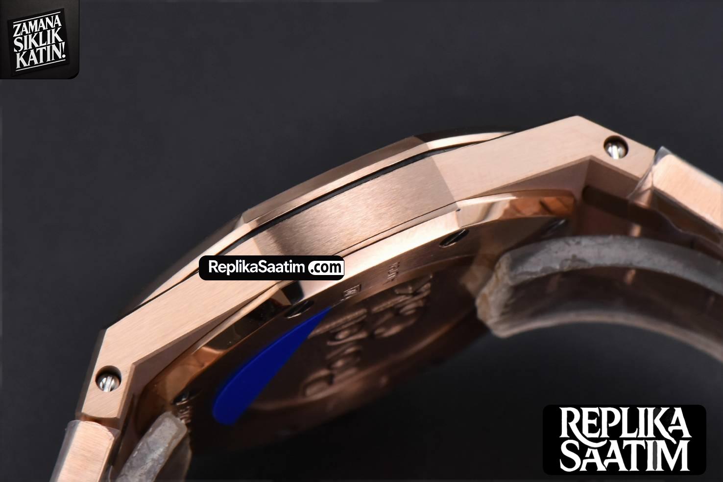 Royal Oak Ladies 67650OR 33mm ZF RG Blue Dial RG Bracelet Quartz -14