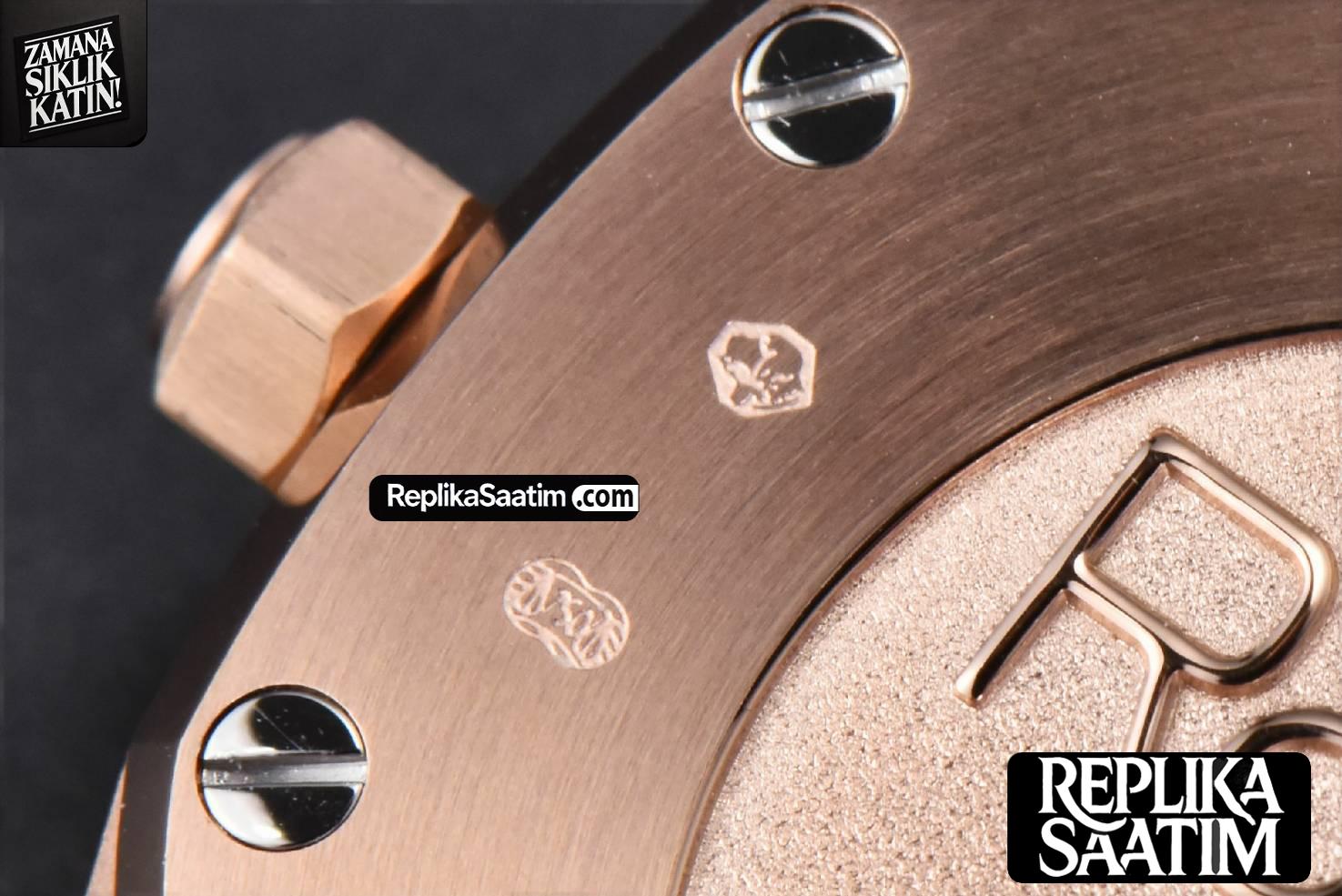 Royal Oak Ladies 67650OR 33mm ZF RG Blue Dial RG Bracelet Quartz -22