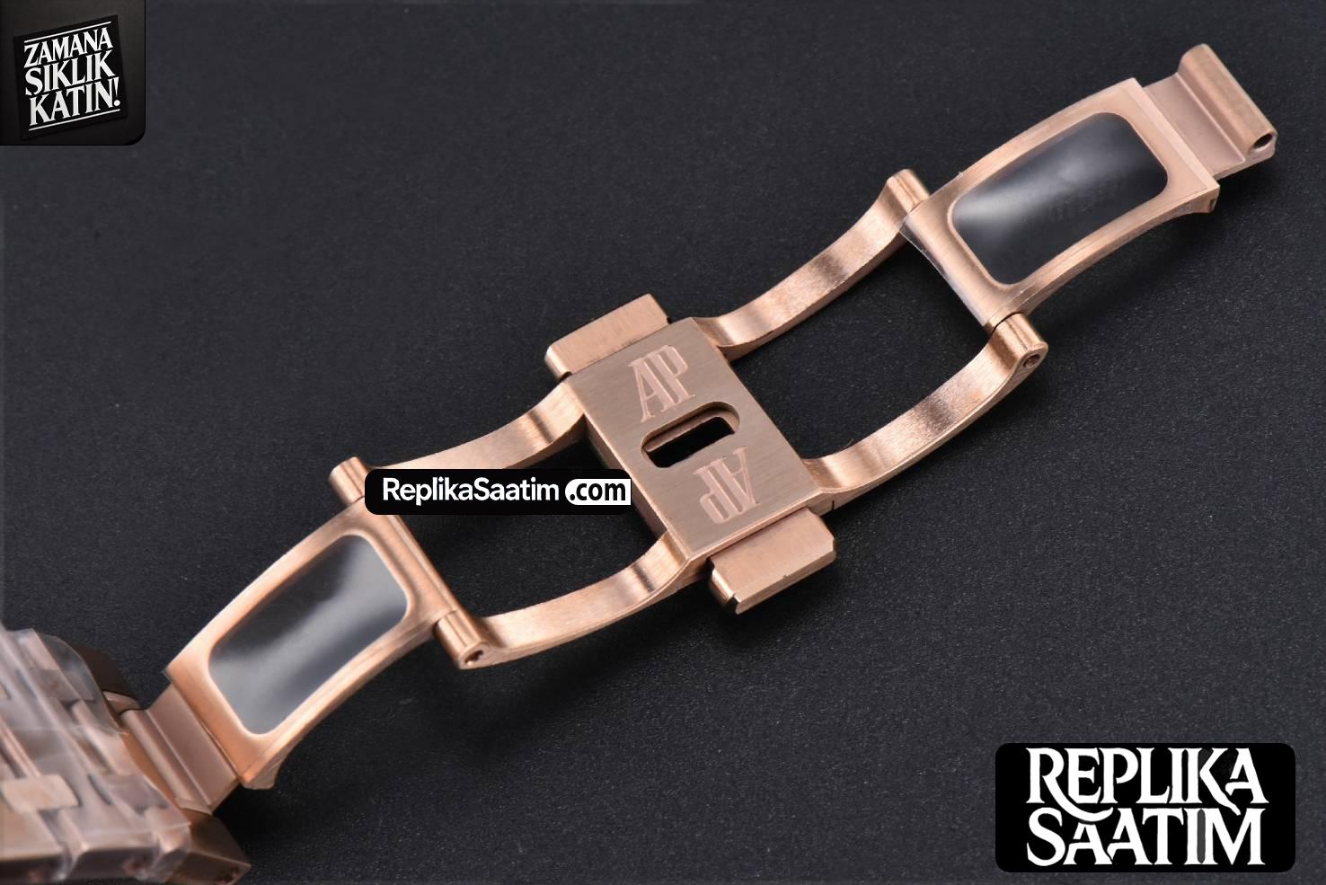 Royal Oak Ladies 67650OR 33mm ZF RG Blue Dial RG Bracelet Quartz -29