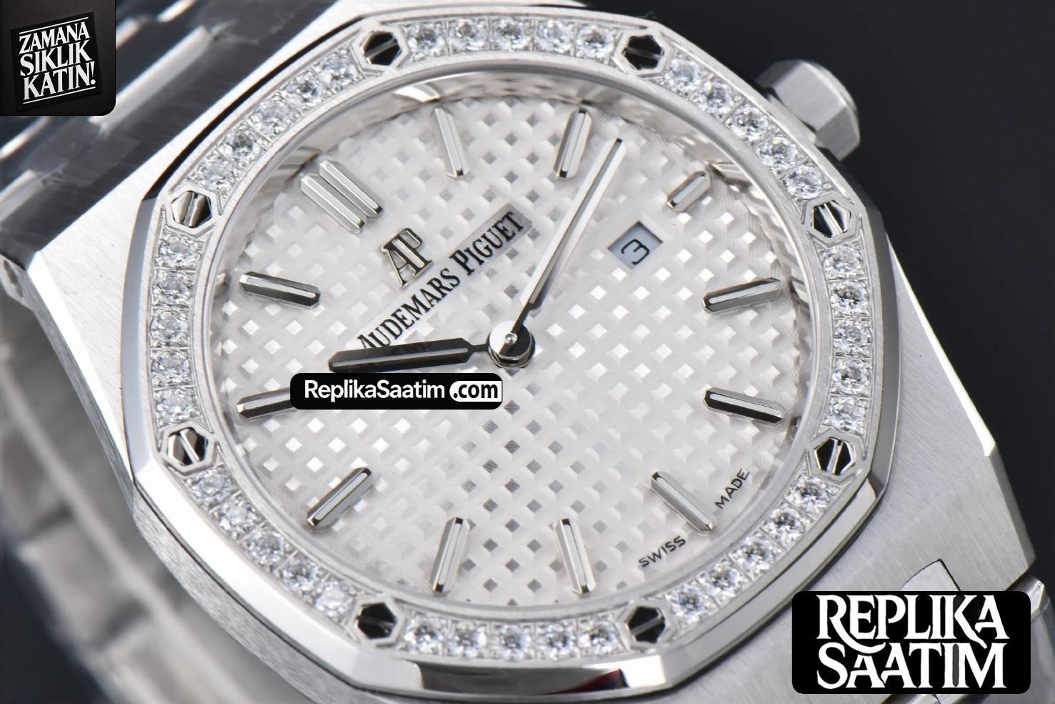 Royal Oak Ladies 67651ST 33mm ZF SS Diamond Chocolate Dial SS Bracelet Quartz -11