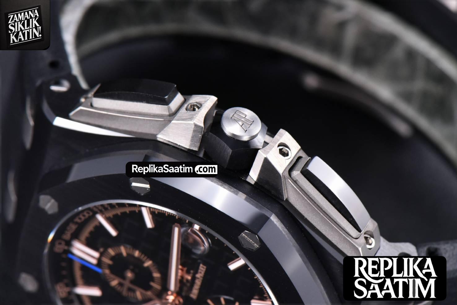 Royal Oak Offshore 26405CE 44mm RG JF Black Dial RG Marker Black Rubber Strap A3126 V2 -12