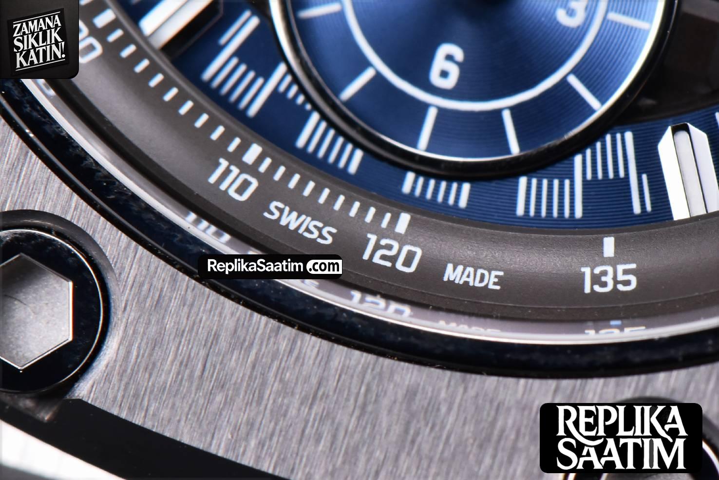 Royal Oak Offshore 26568PM JF 44MM  Blue Dial Blue Rubber Strap A3126 -08