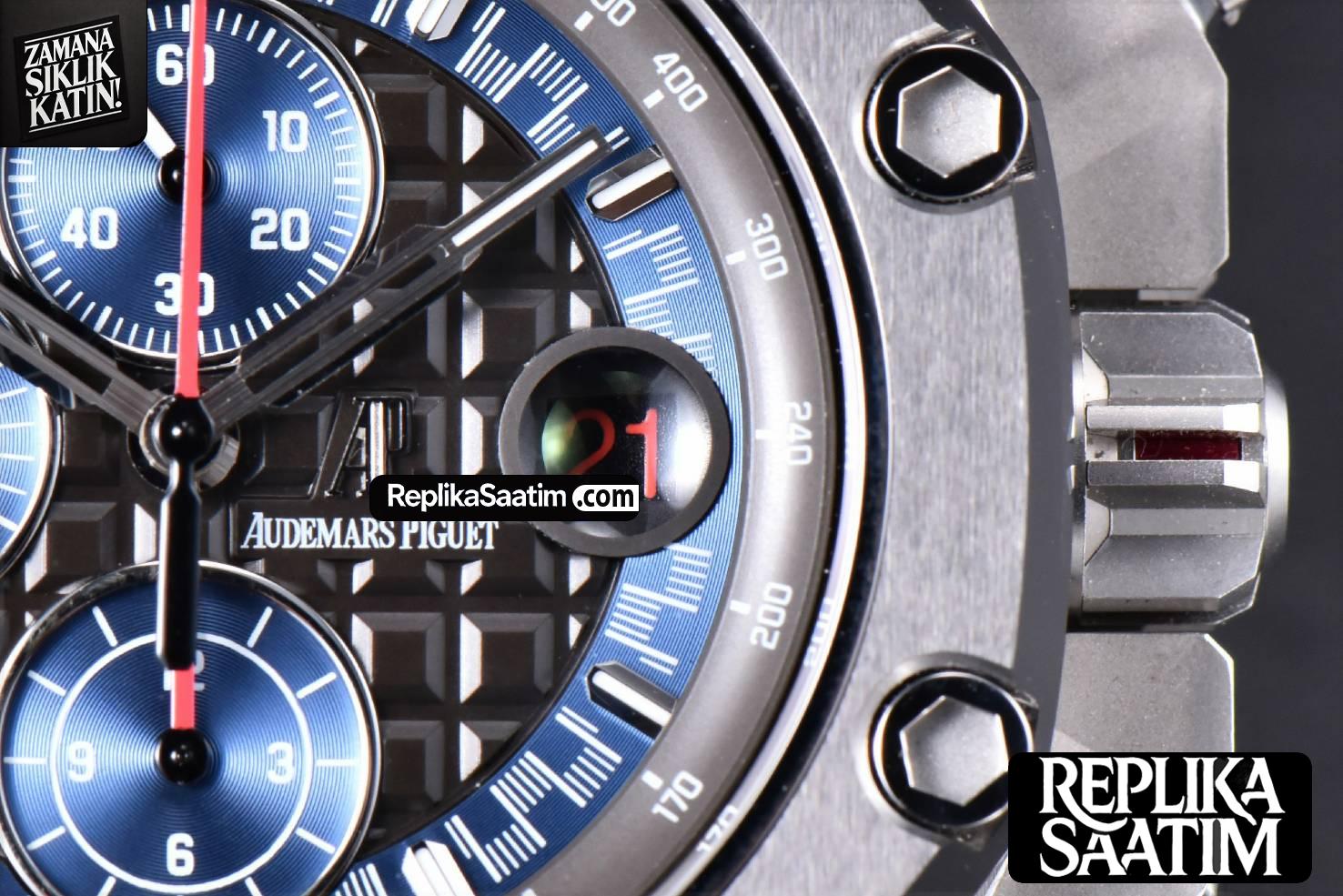 Royal Oak Offshore 26568PM JF 44MM  Blue Dial Blue Rubber Strap A3126 -09