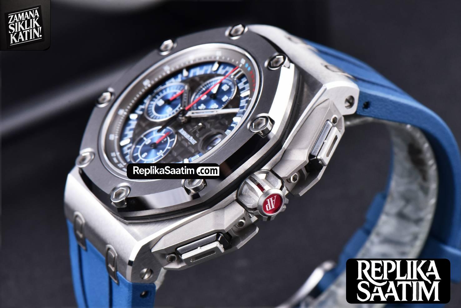Royal Oak Offshore 26568PM JF 44MM  Blue Dial Blue Rubber Strap A3126 -10