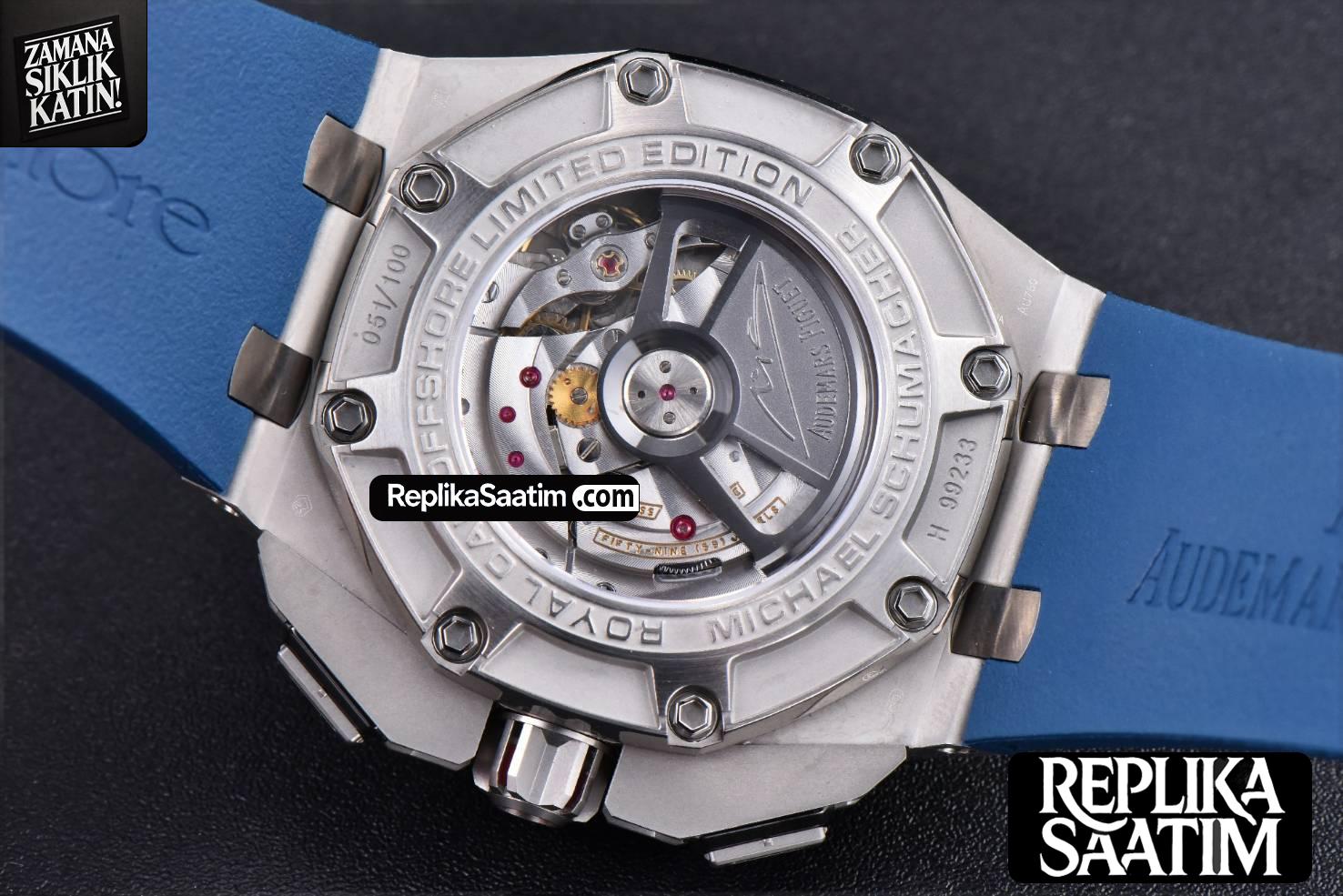 Royal Oak Offshore 26568PM JF 44MM  Blue Dial Blue Rubber Strap A3126 -15