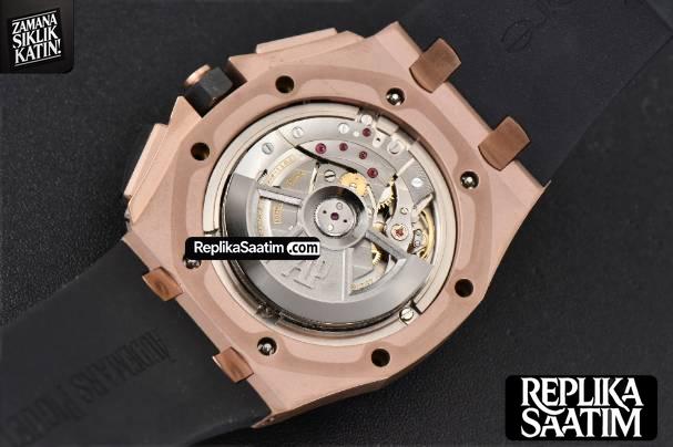 Royal Oak Offshore 44mm RSF RG Black Checkered Dial Black Subdials Rubber Strap A3126 -19