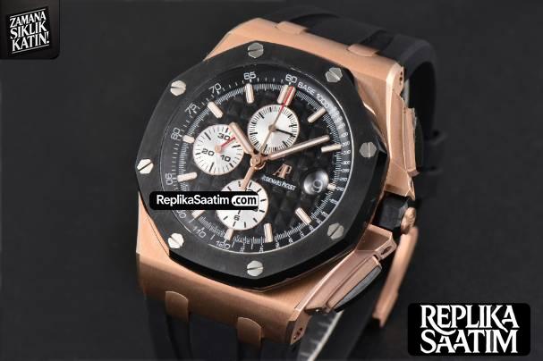 Royal Oak Offshore 44mm RSF RG Black Checkered Dial White Subdial Rubber Strap A3126 -03