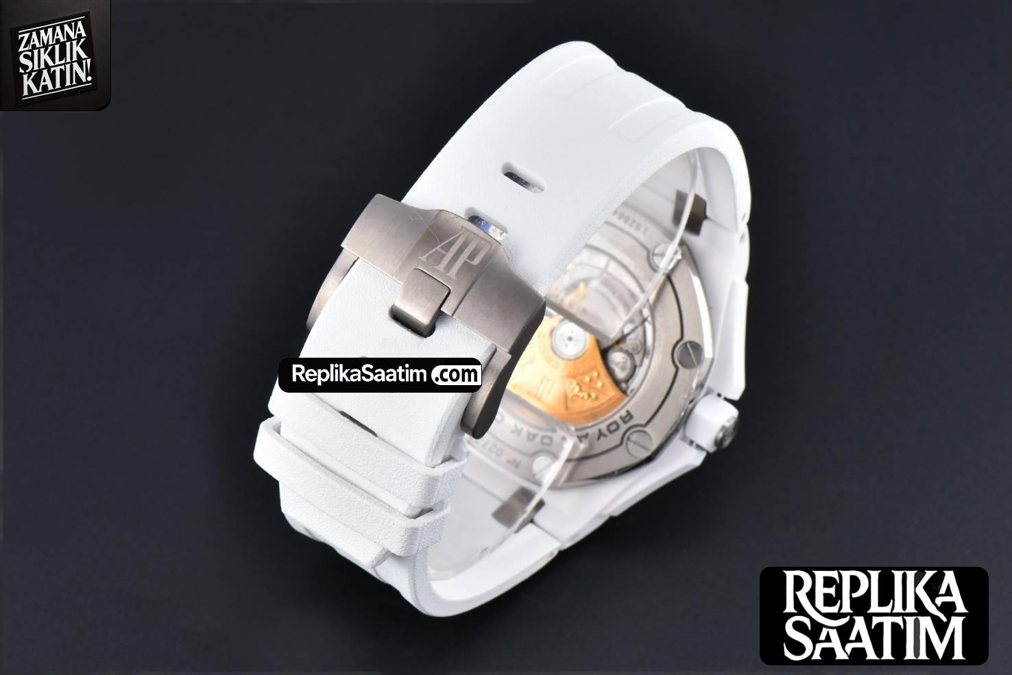 Royal Oak Offshore Diver 15707 42mm ZF White Ceramic White Dial Rubber Strap A3120 -29