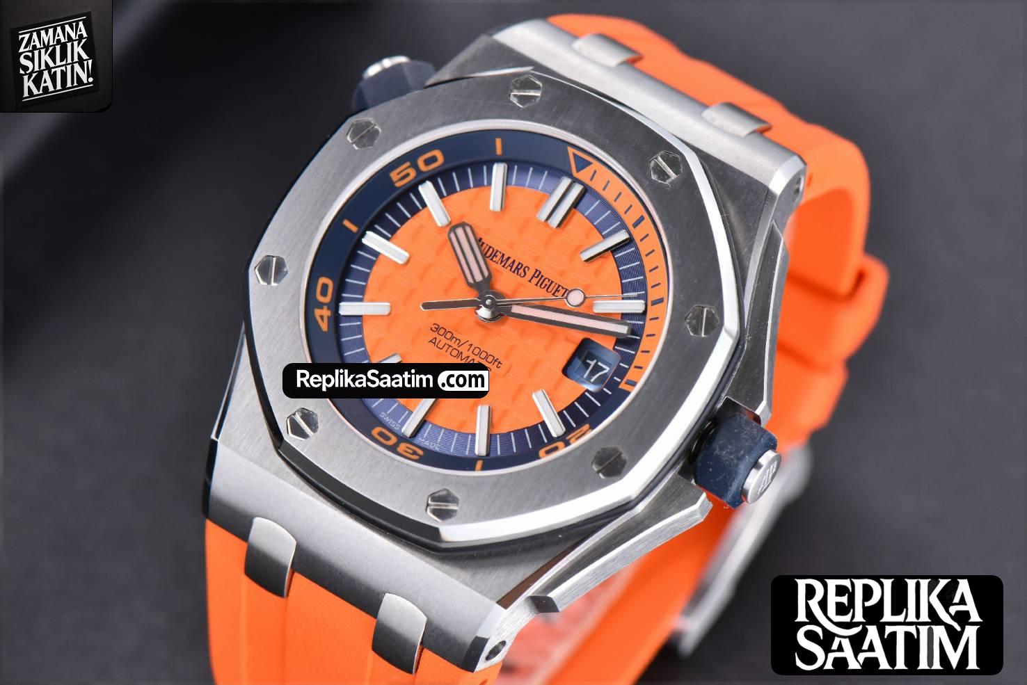 Royal Oak Offshore Diver 15710 Orange JF 42MM Orange Rubber Strap A3120 -04