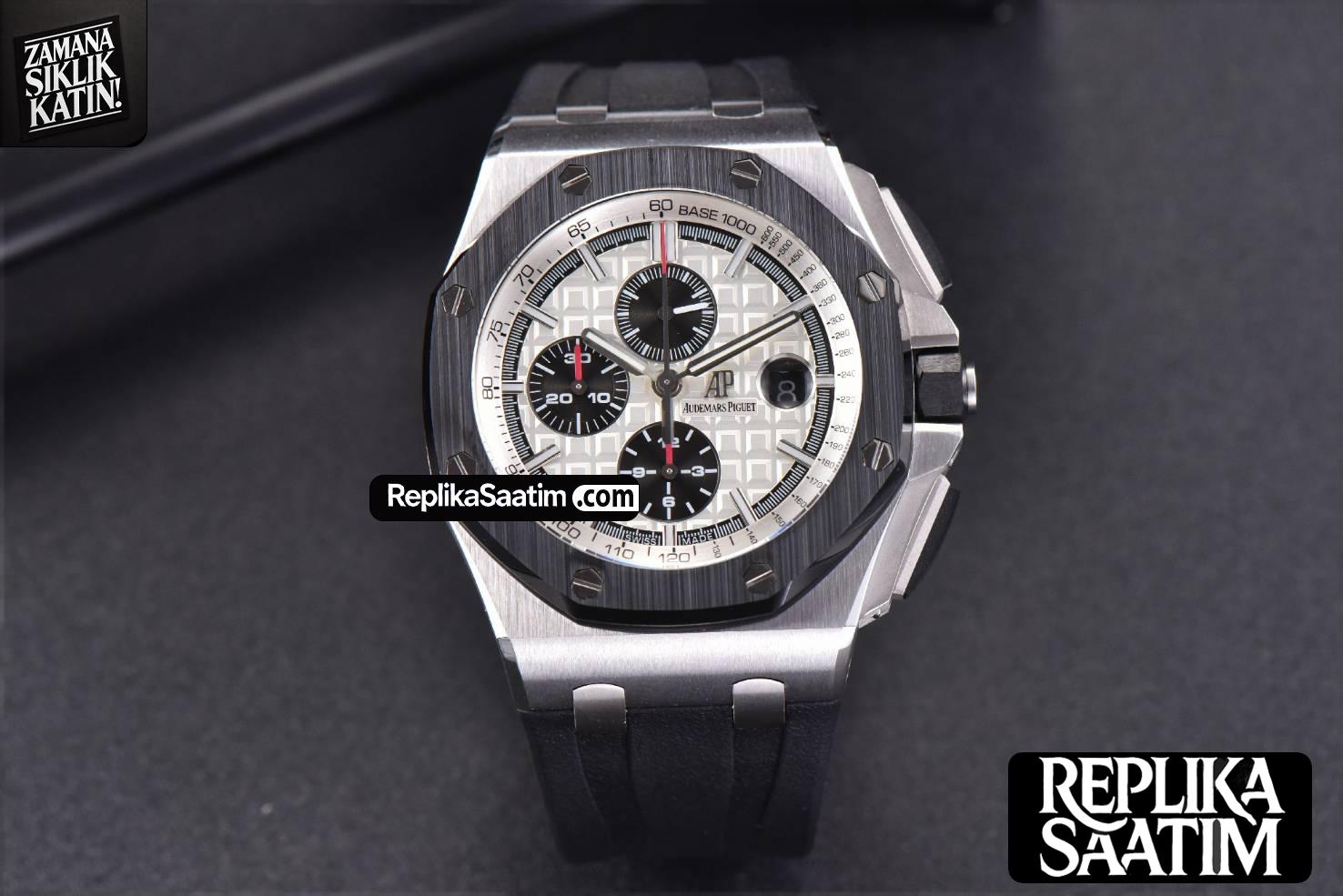 Royal Oak Offshore JF 44MM Black Ceramic Panda Dial Rubber Strap A3126 V2 -01