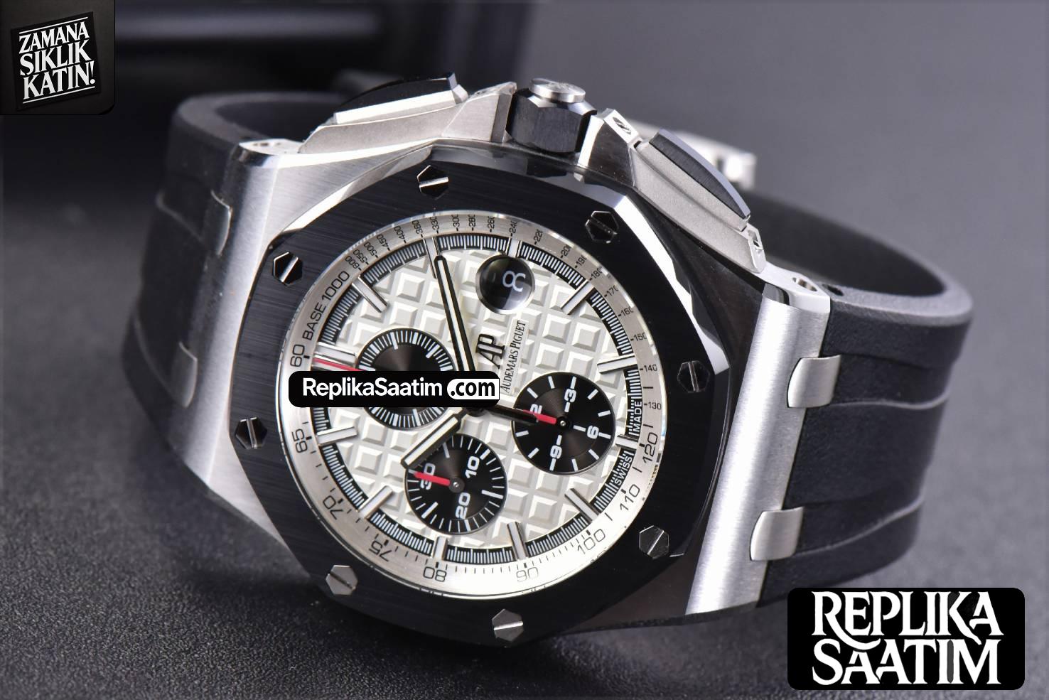 Royal Oak Offshore JF 44MM Black Ceramic Panda Dial Rubber Strap A3126 V2 -11