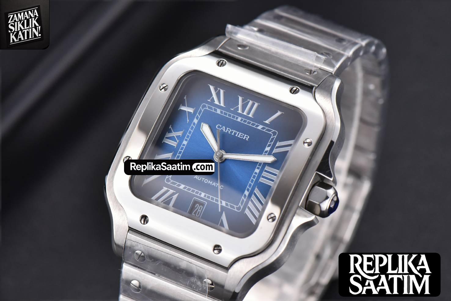 Santos de Cartier XL BVF 40MM Blue Dial SS Bracelet MIYOTA 9019 -05