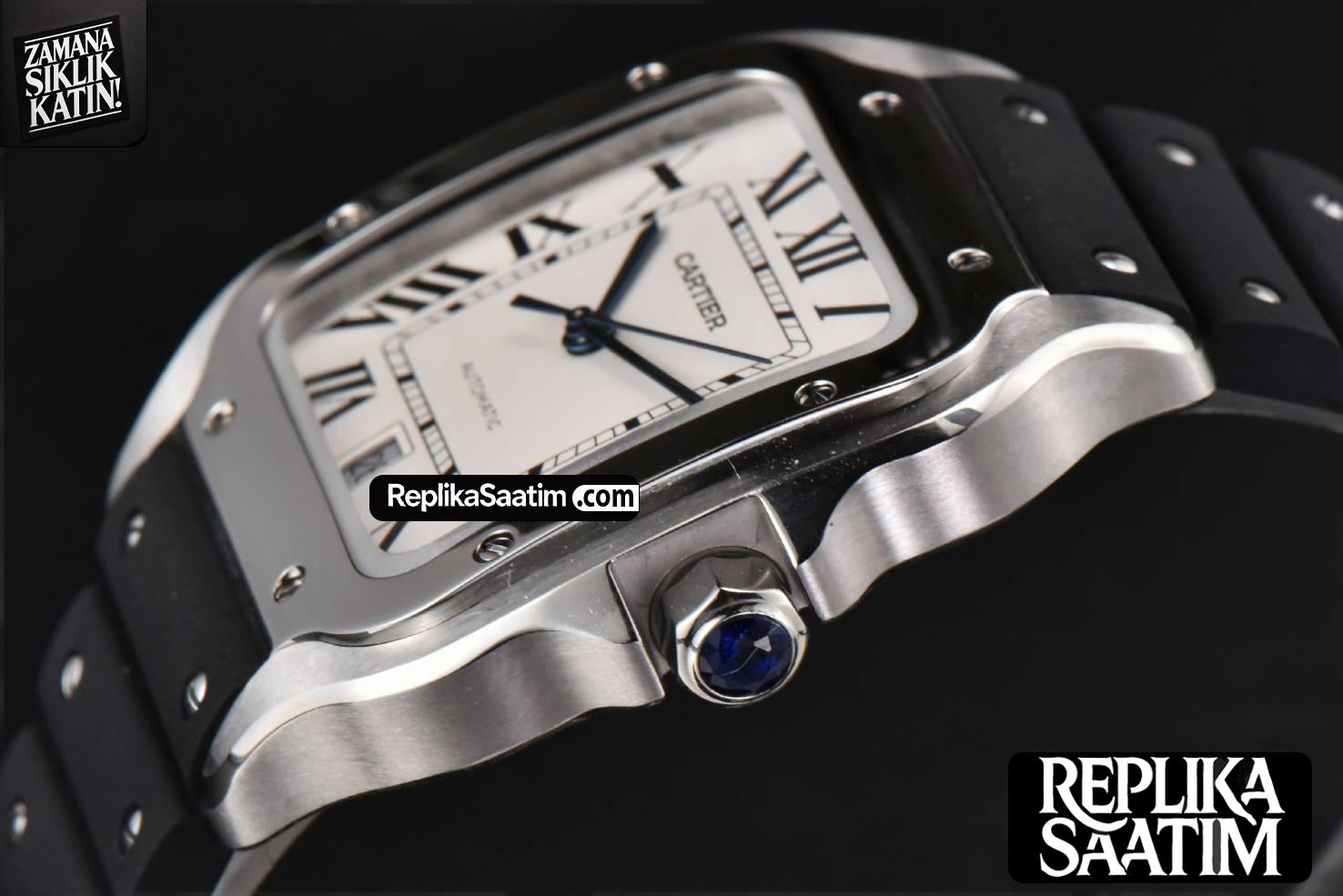 Santos Large 40mm GF White Dial Black Rubber Strap MIYOTA 9015 -08