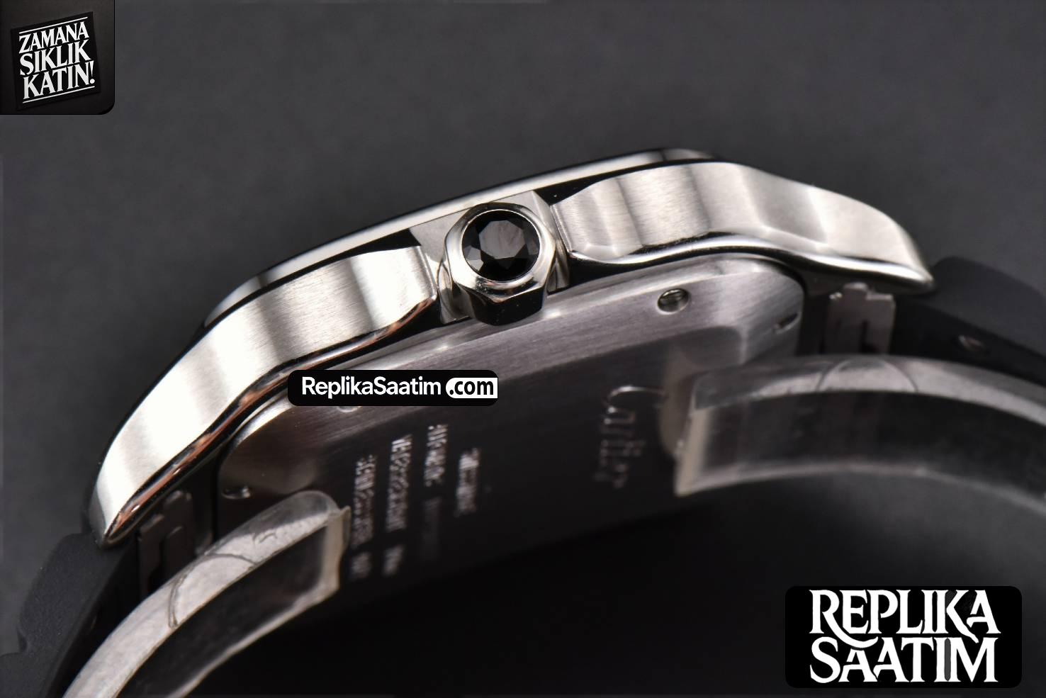 Santos Large 40mm GF White Dial Black Rubber Strap MIYOTA 9015 -11