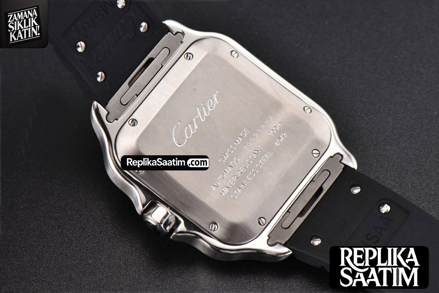 Santos Large 40mm GF White Dial Black Rubber Strap MIYOTA 9015 -13