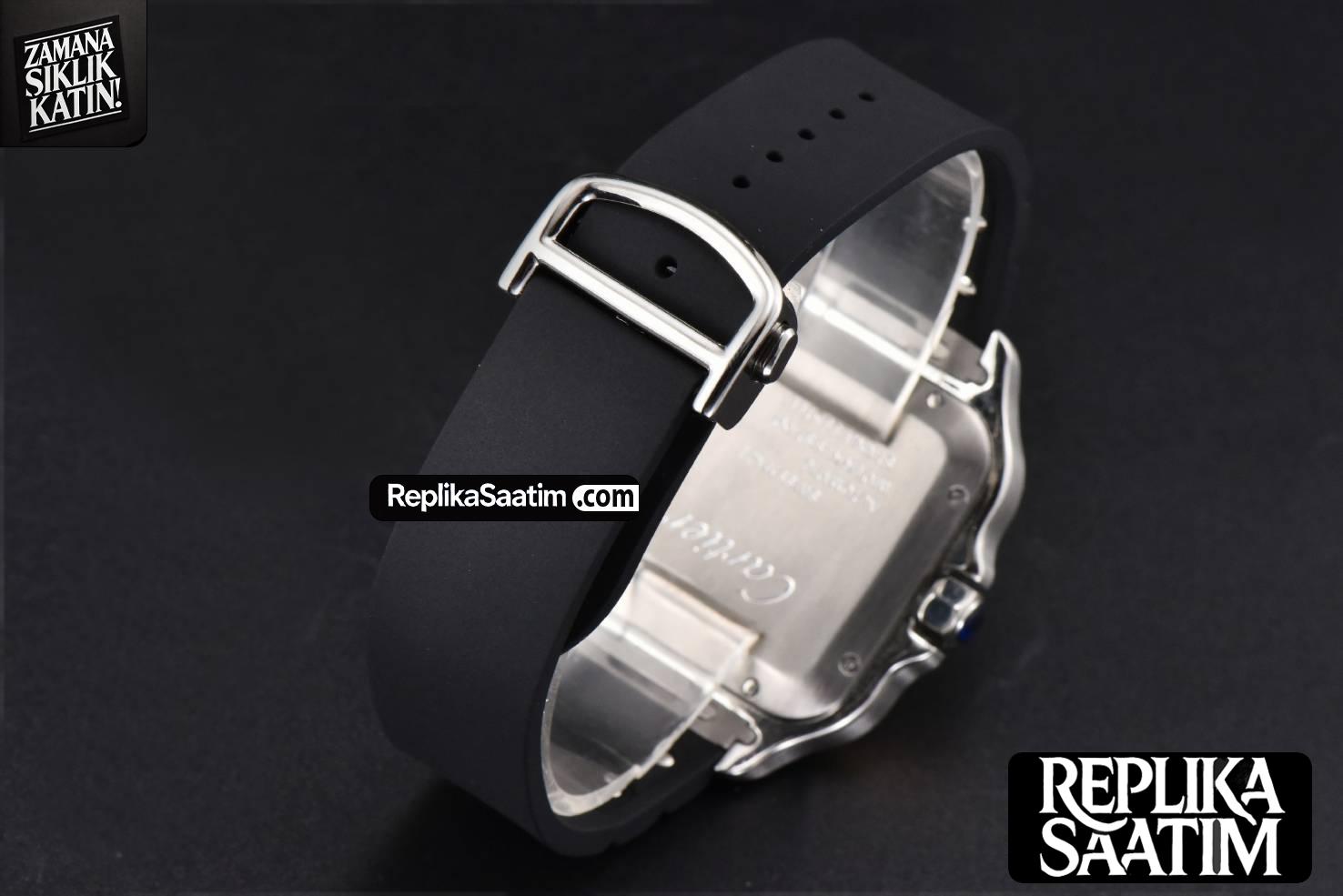Santos Large 40mm YG/SS GF White Dial Black Rubber Strap MIYOTA 9015 -22