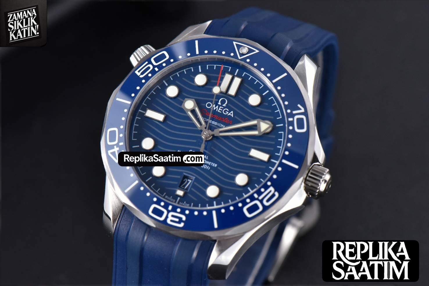 Seamaster Diver SS 300M VSF 42MM Blue Dial Rubber Strap A8800 -03