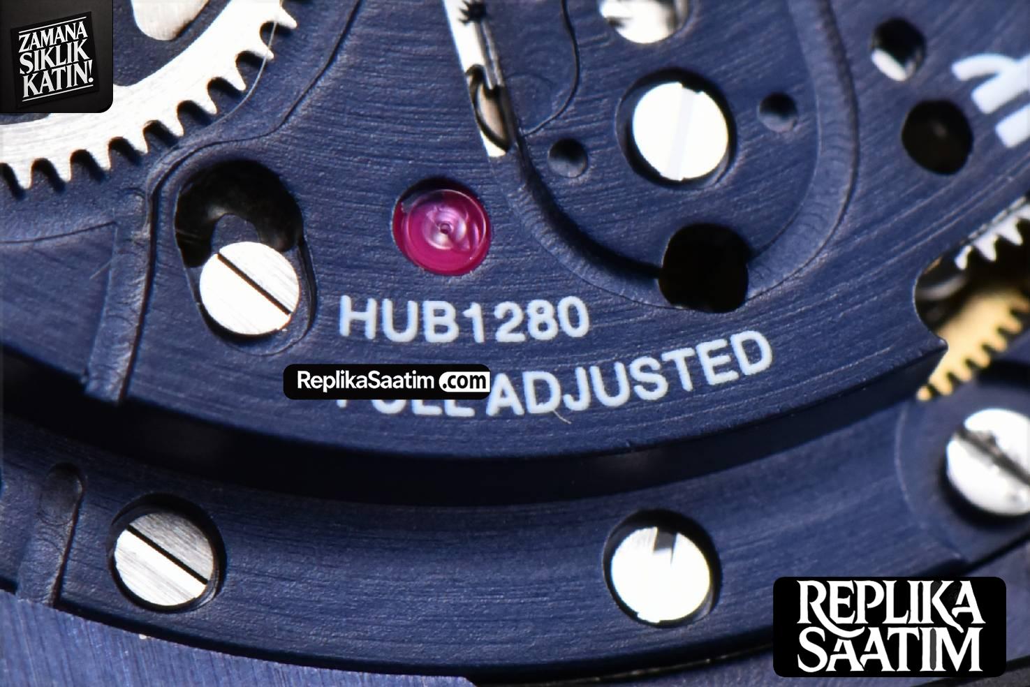 Square Bang Unico 42mm  BBF Blue Bzel RG Blue Skeleton Dial on Blue Rubber Strap A1280 -29