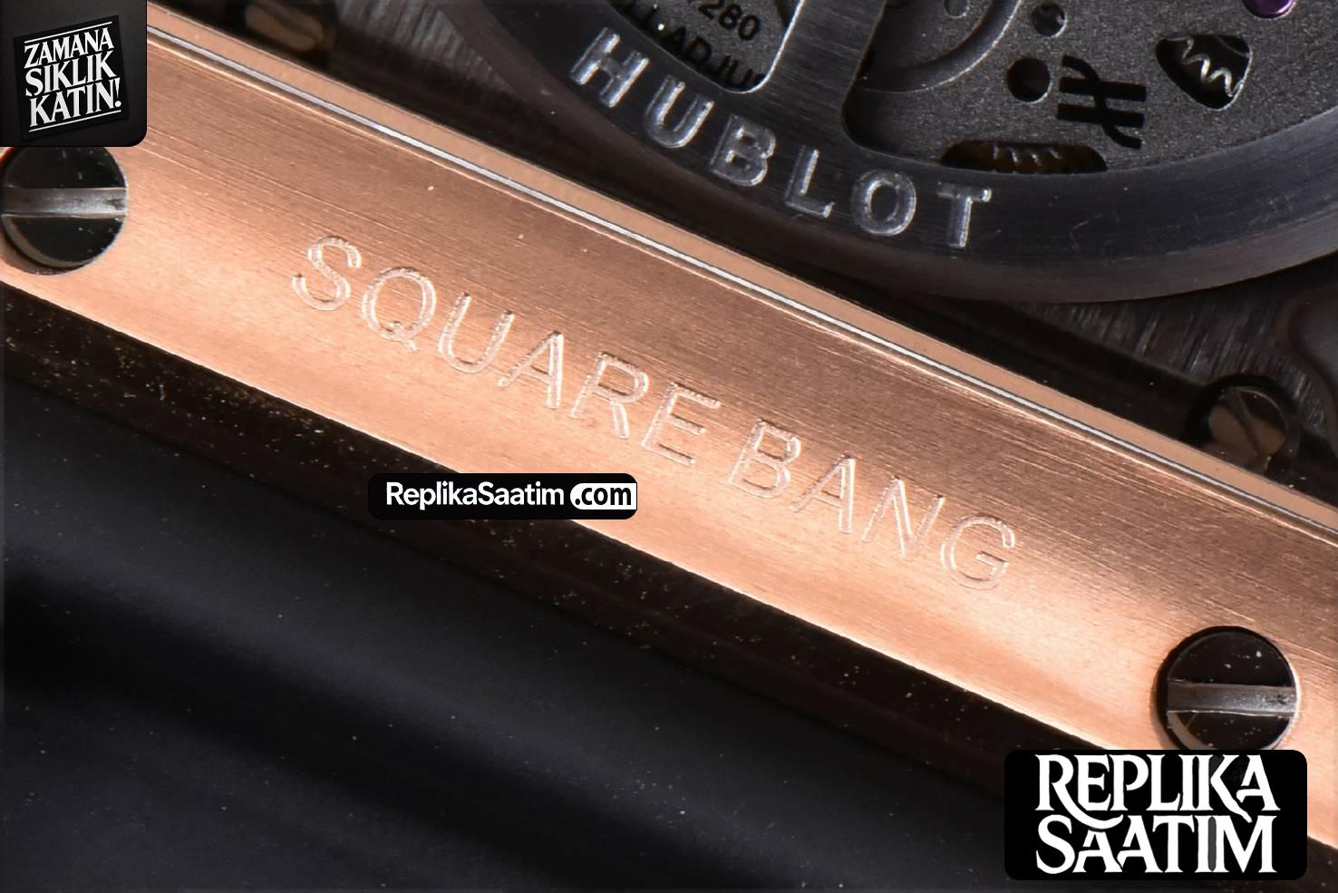 Square Bang Unico 42mm BBF RG Skeleton Dial Rubber Strap A1280 -20