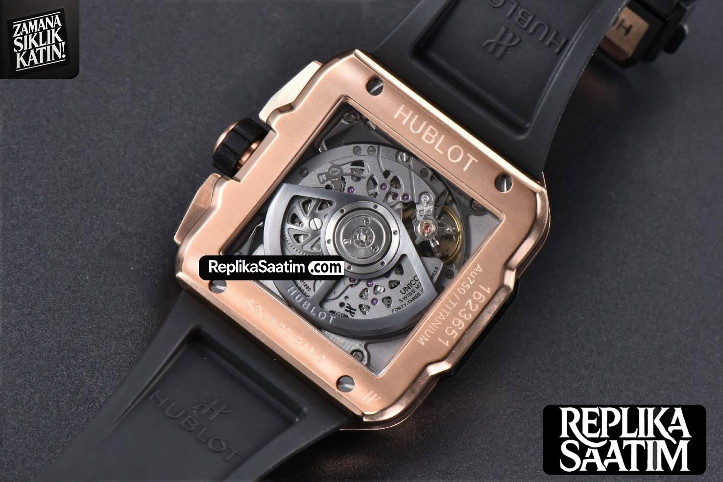 Square Bang Unico 42mm BBF RG Skeleton Dial Rubber Strap A1280 -23