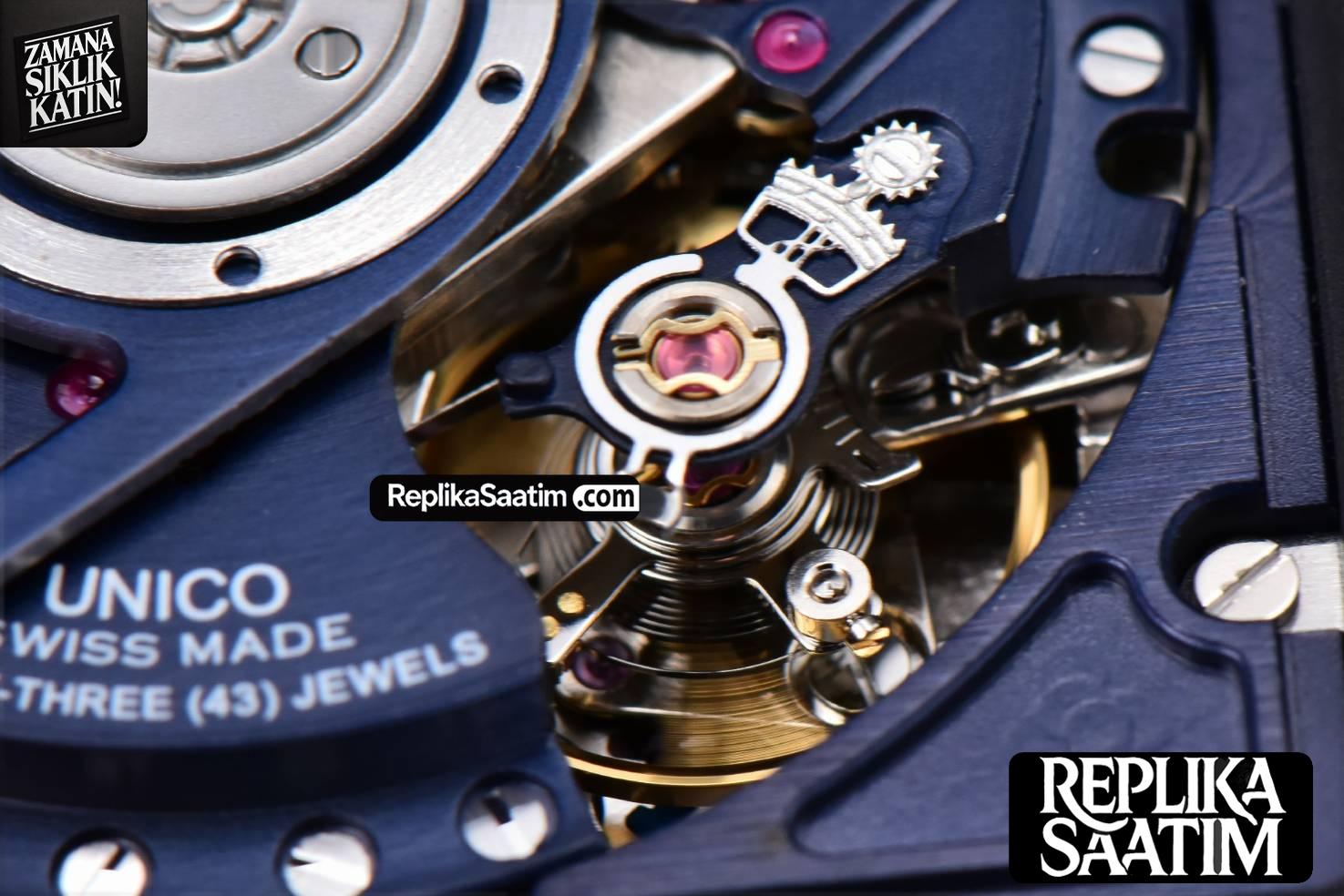 Square Bang Unico 42mm  BBF Titanium 1 Blue Skeleton Dial on Blue Rubber Strap A1280 -26