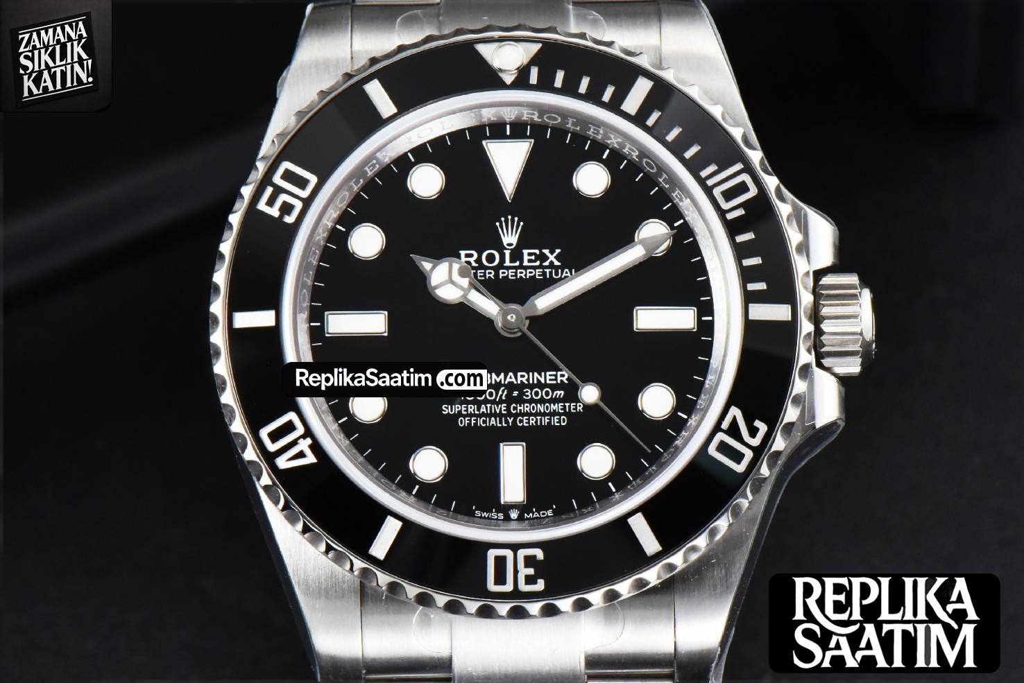 Submariner 124060 No Date 41mm Clean CF 904L Black Dial SS Bracelet VR3230 -01