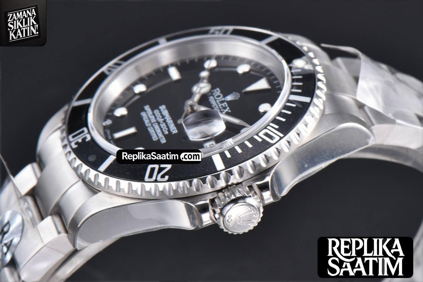 Submariner 16610 LN Black Bezel 904L 40MM RAF SS Bracelet SH3135 No Rehaut -11