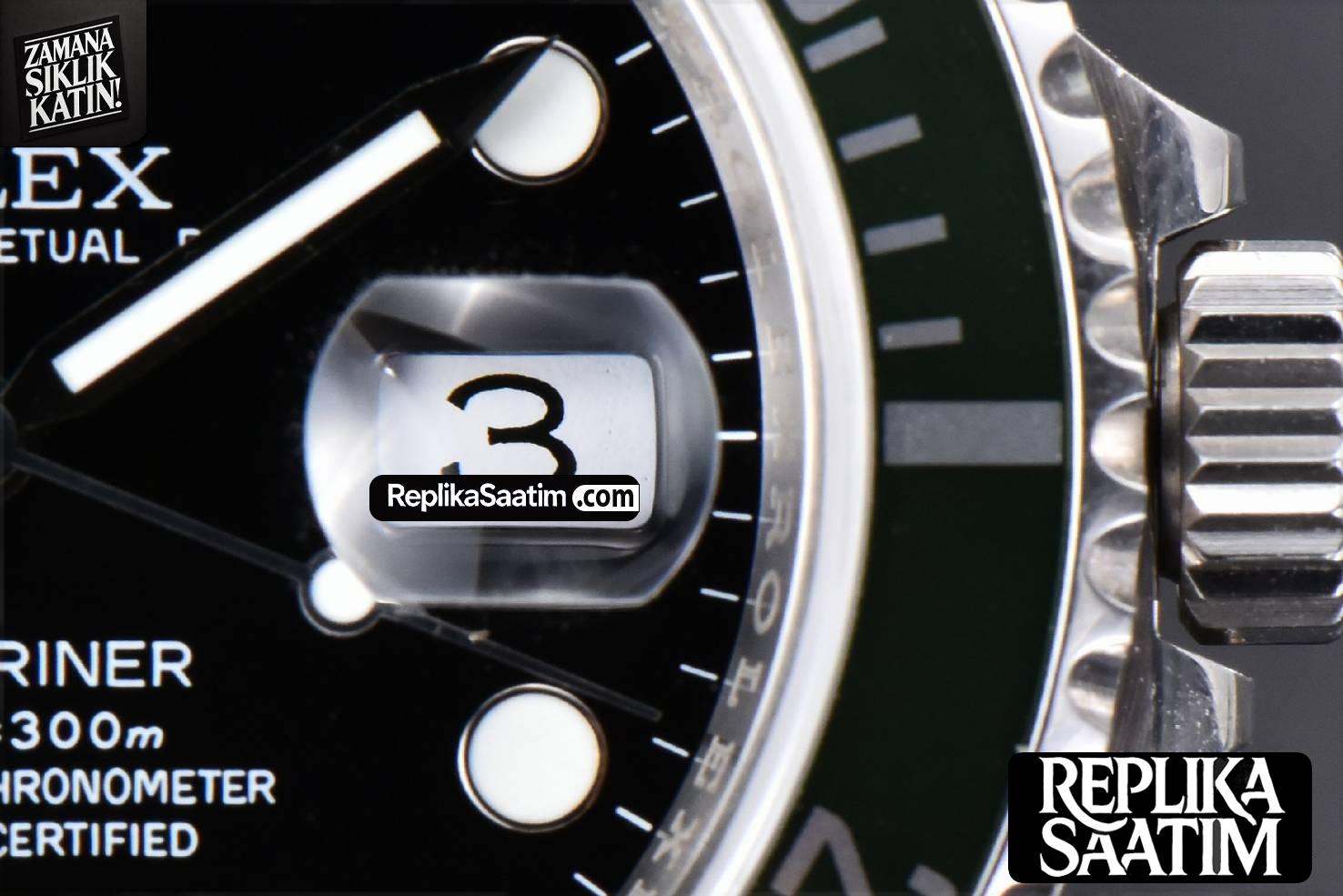 Submariner 16610 LV Green Bezel 904L 40MM RAF SS Bracelet SH3135 Rehaut -09