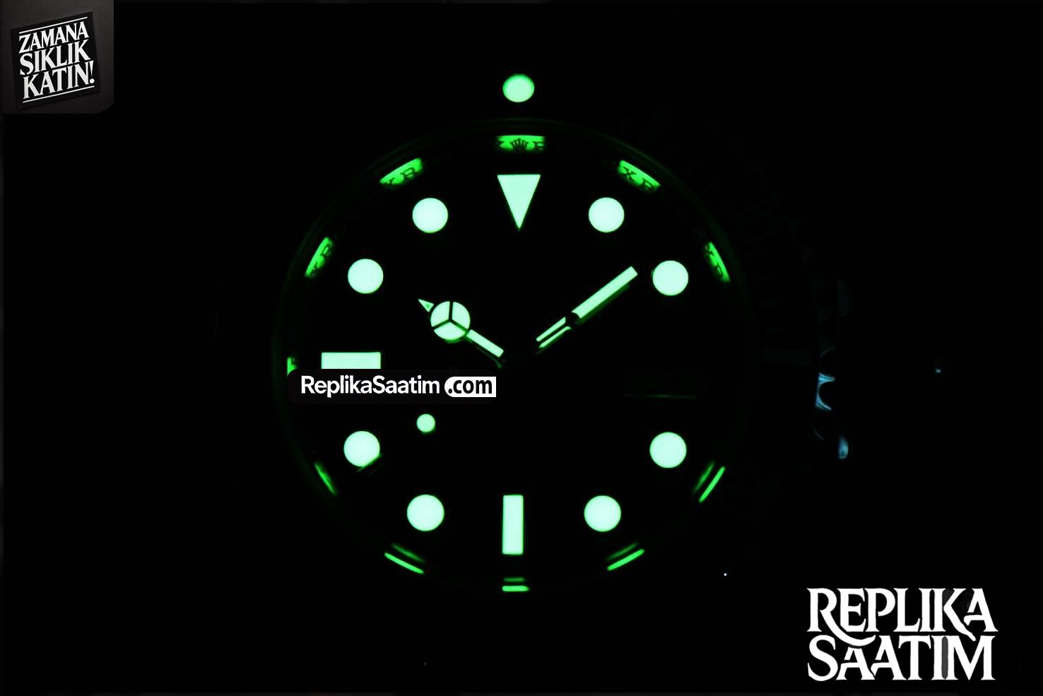 Submariner 16610 LV Green Bezel 904L 40MM RAF SS Bracelet SH3135 Rehaut -38