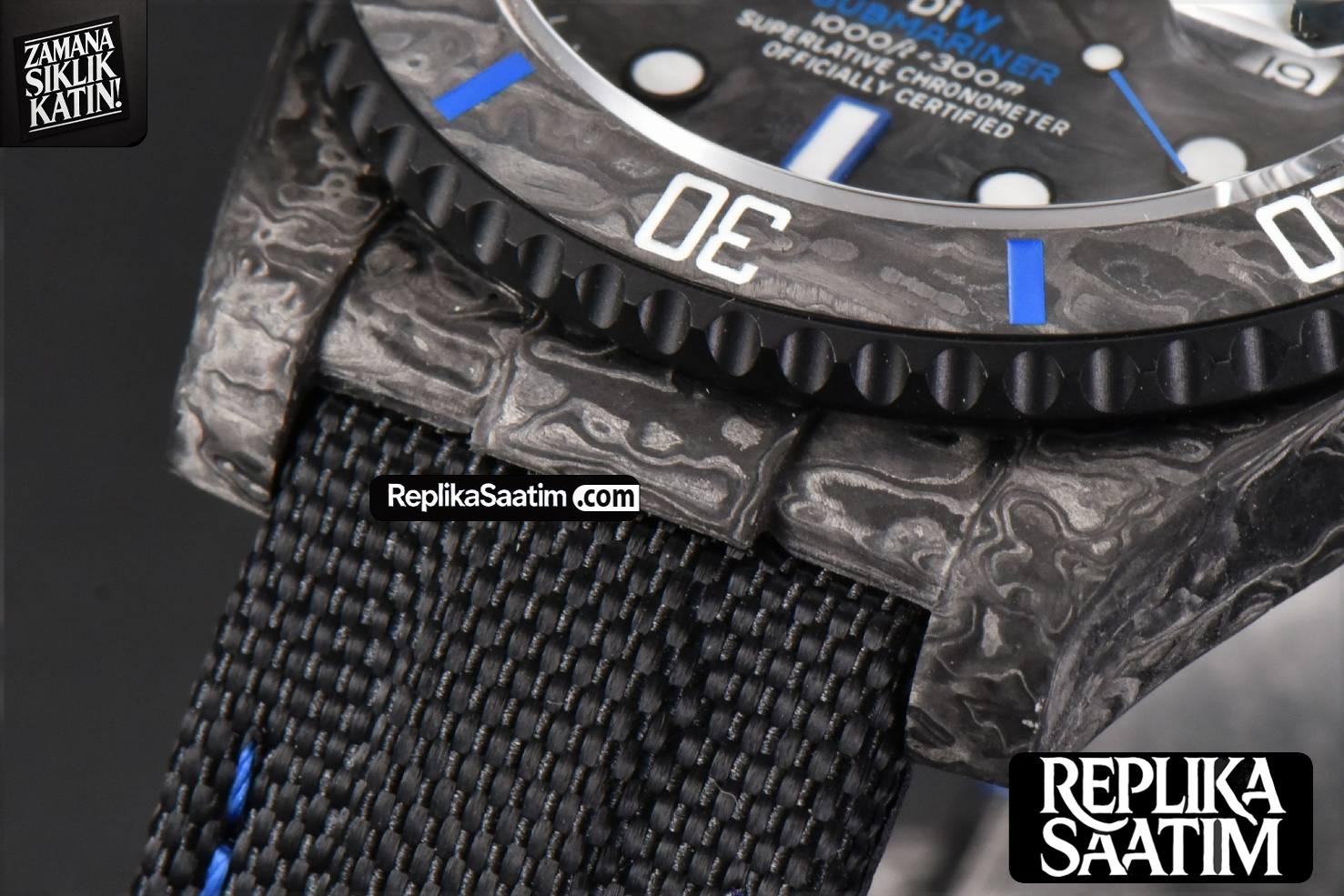 Submariner 40mm DIW VSF Forged Carbon Blue Element Nylon Strap VS3135 -10