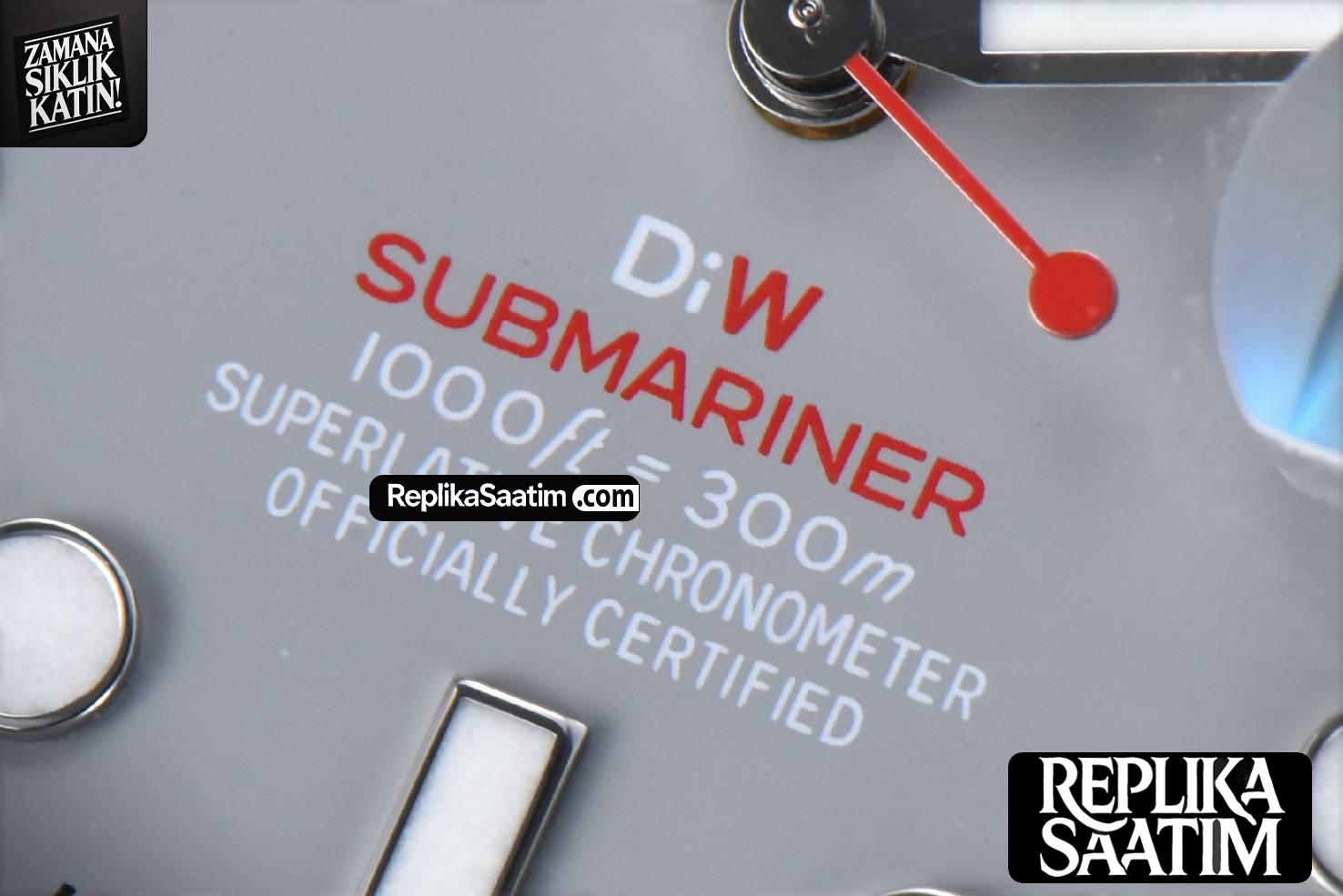 Submariner DIW Sandblasted VSF 41MM Gray Dial White Bezel Red Text SS Bracelet VS3135 -06