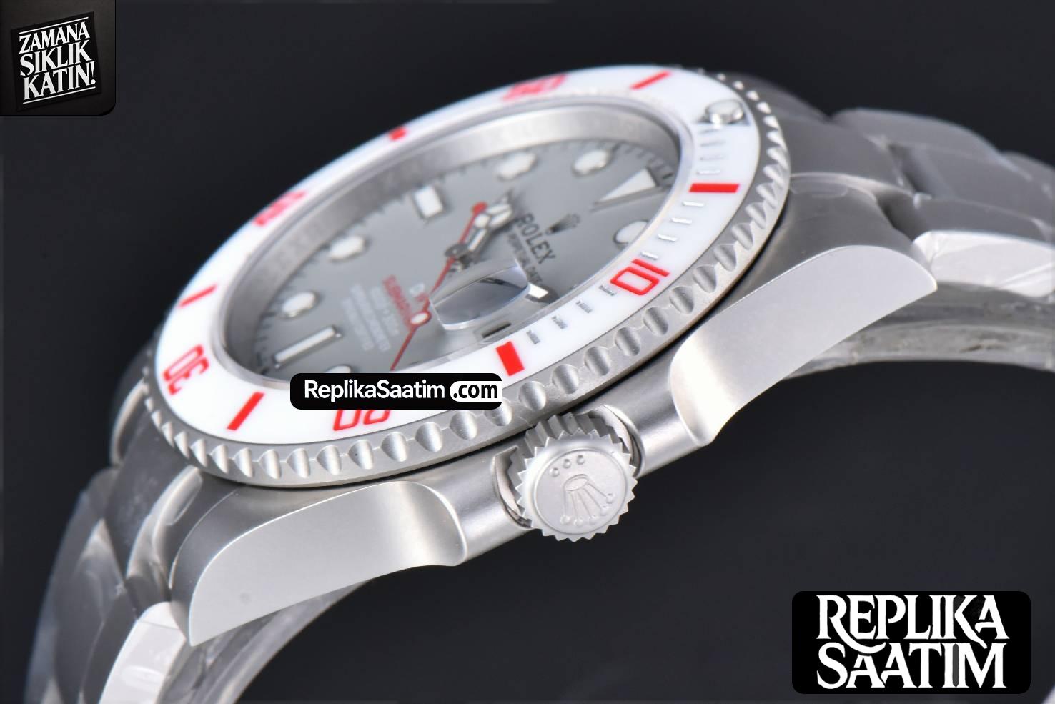 Submariner DIW Sandblasted VSF 41MM Gray Dial White Bezel Red Text SS Bracelet VS3135 -10
