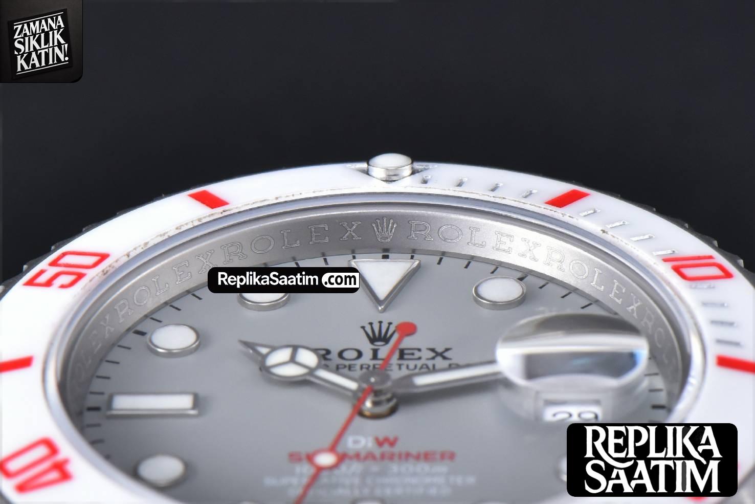 Submariner DIW Sandblasted VSF 41MM Gray Dial White Bezel Red Text SS Bracelet VS3135 -11