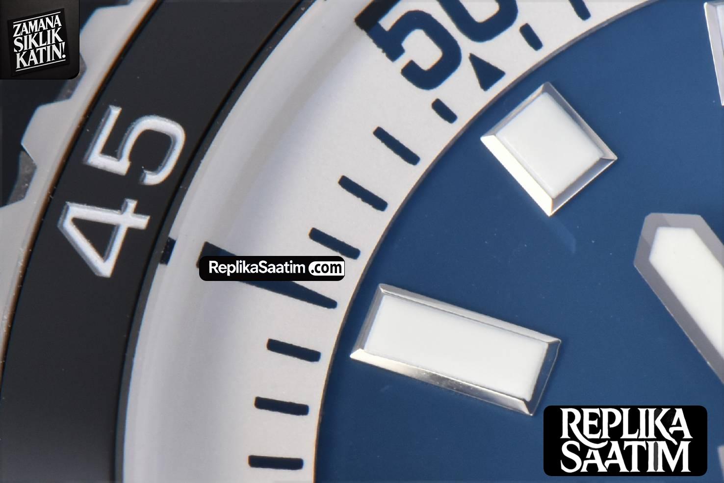 SuperOcean 44mm TF Black Bezel Blue/White Dial SS Bracelet A2824 -05