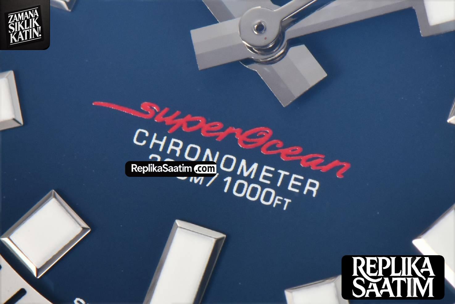 SuperOcean 44mm TF Black Bezel Blue/White Dial SS Bracelet A2824 -06