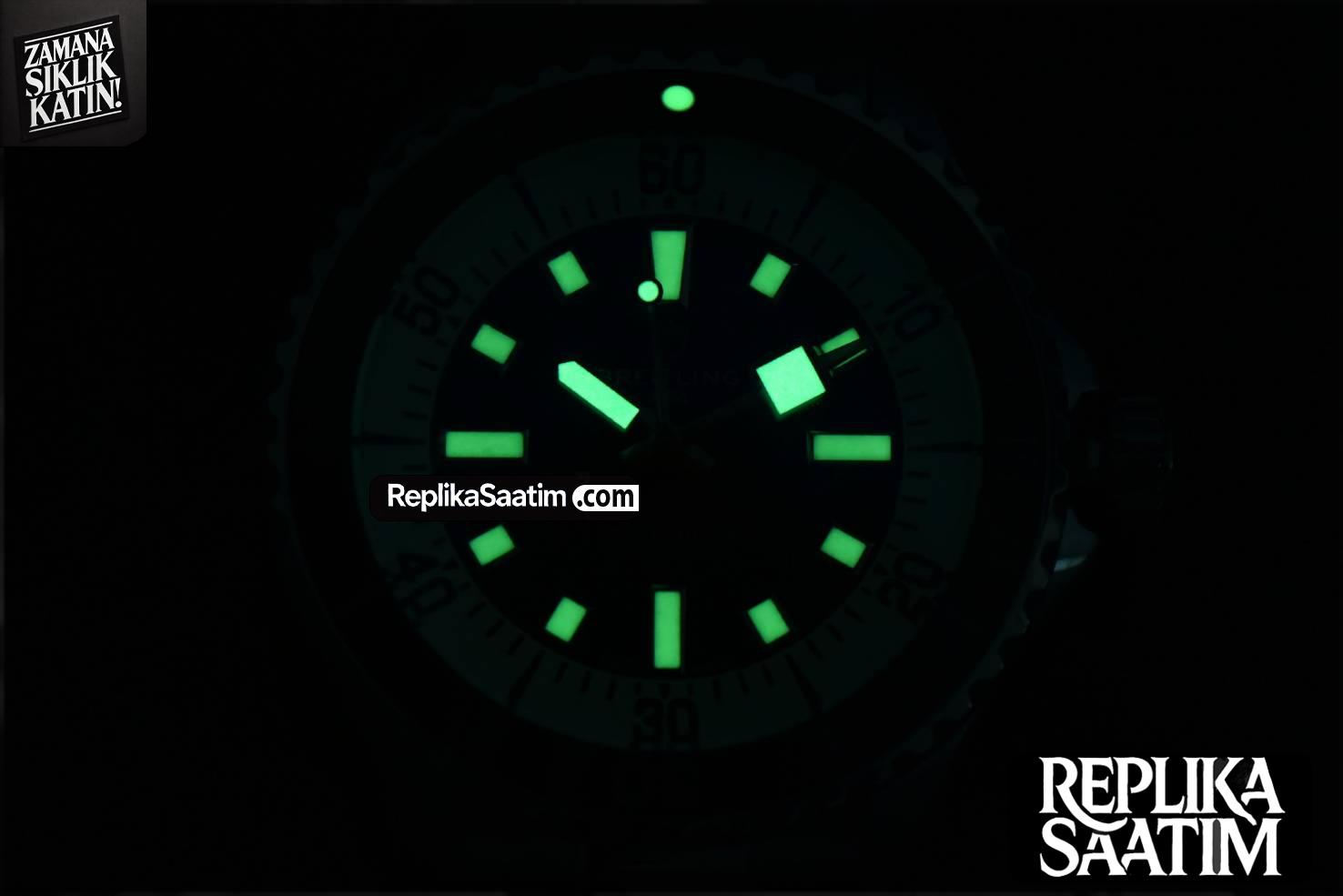 SuperOcean 44mm TF Green/White Dial SS Bracelet A2824 -31