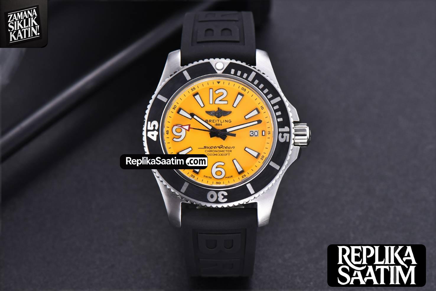 Superocean Automatic TF 44MM Yellow Dial Black Rubber Strap A2824 -02